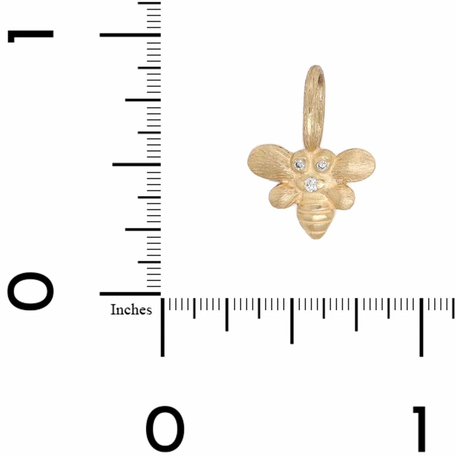 14K Yellow Gold Diamond Bee Charm - Image 3