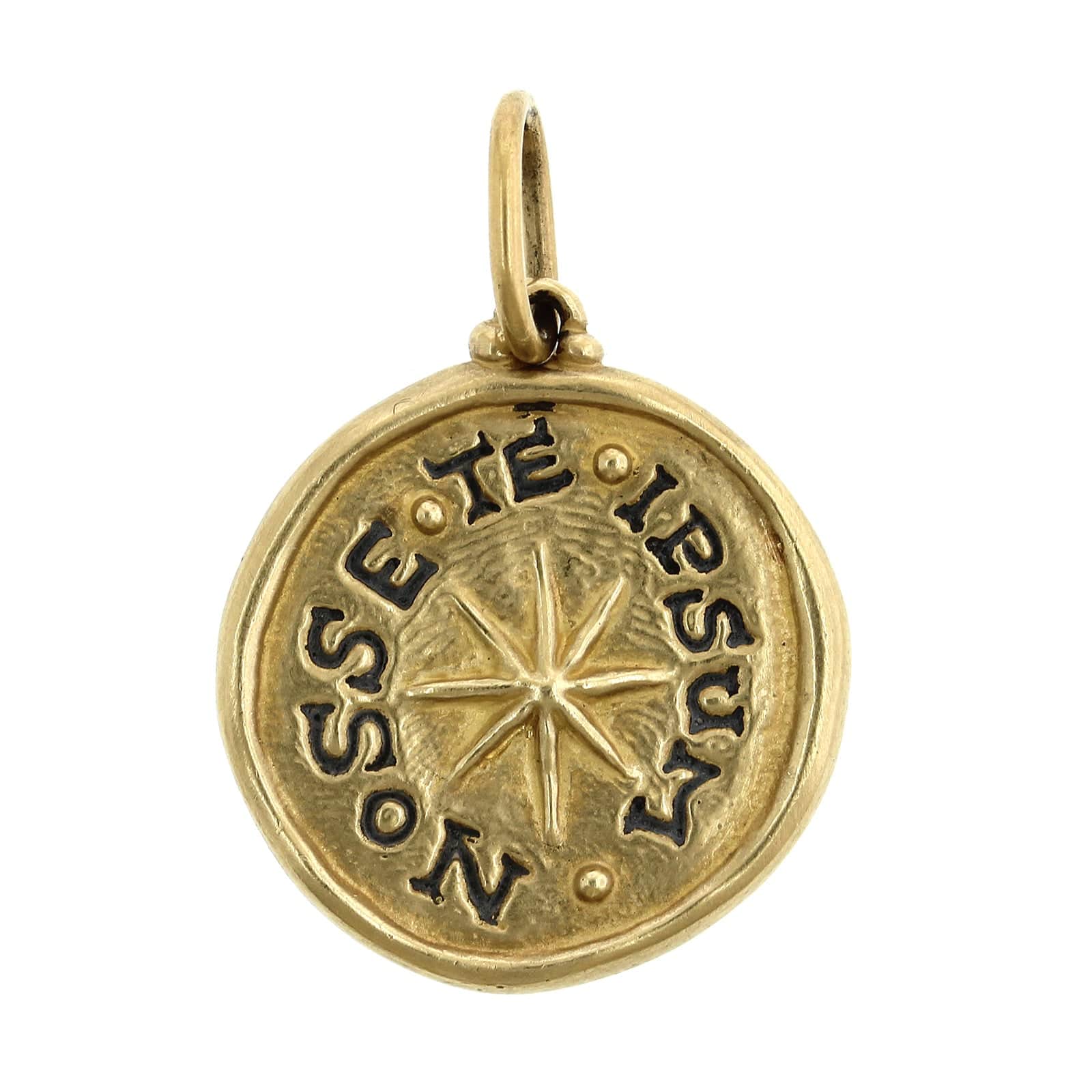 14K Yellow Gold Diamond Christian Cross & Star Charm - Image 2