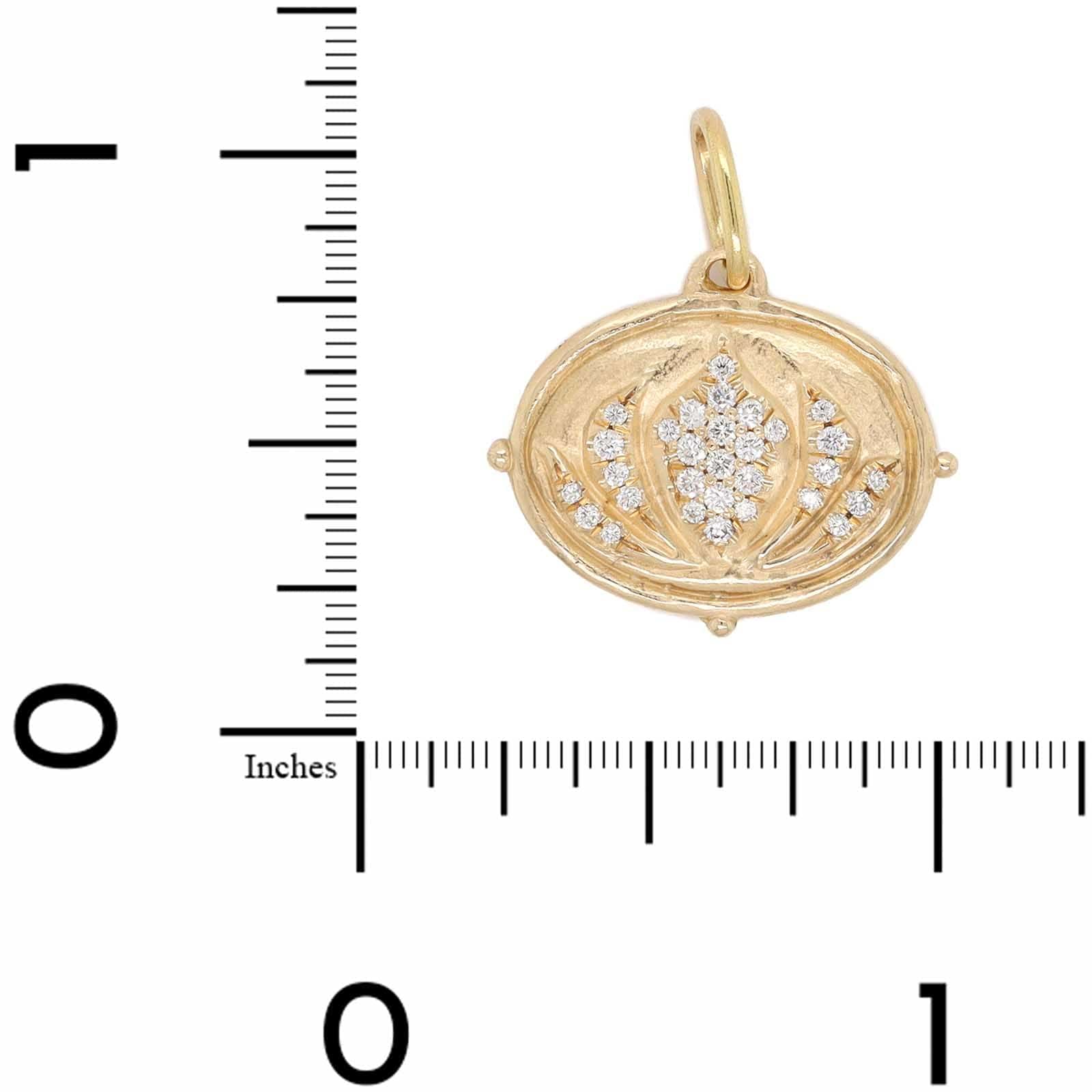 14K Yellow Gold Diamond Lotus Charm - Image 3
