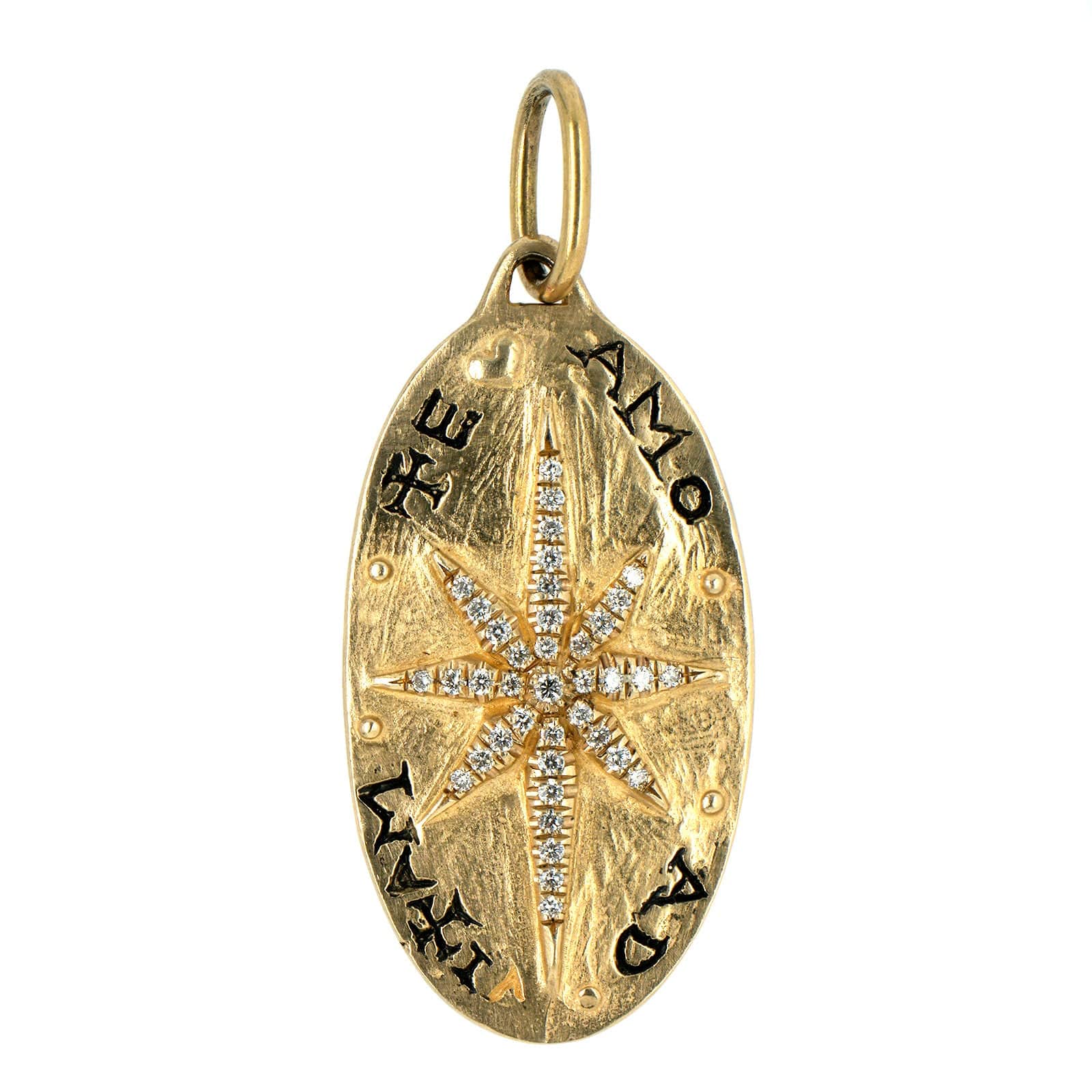 14K Yellow Gold Diamond Fleur De Lis & North Star Charm - Image 2