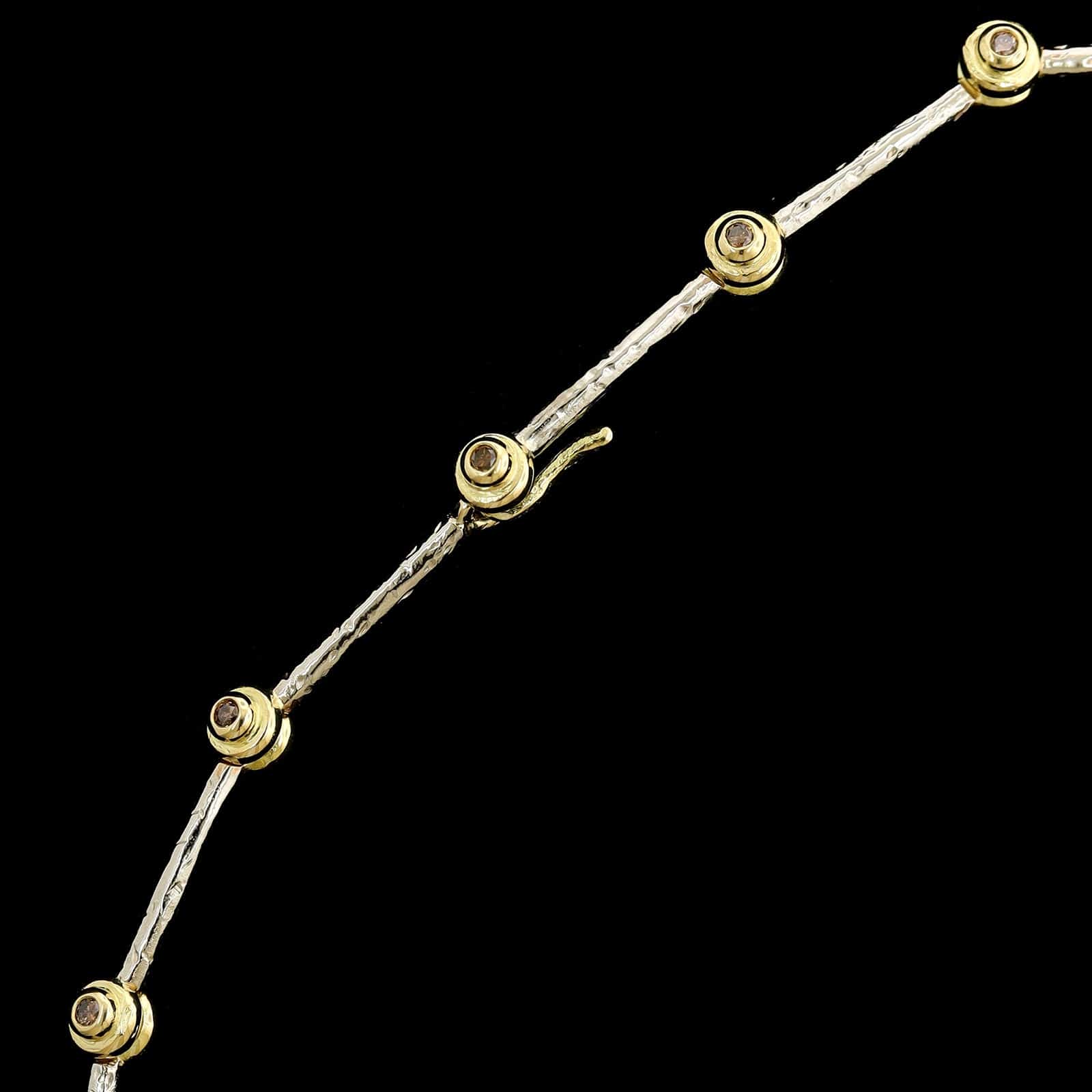 Hughes Bosca 18K Two-tone Gold Estate Cognac Diamond Necklace - Image 3
