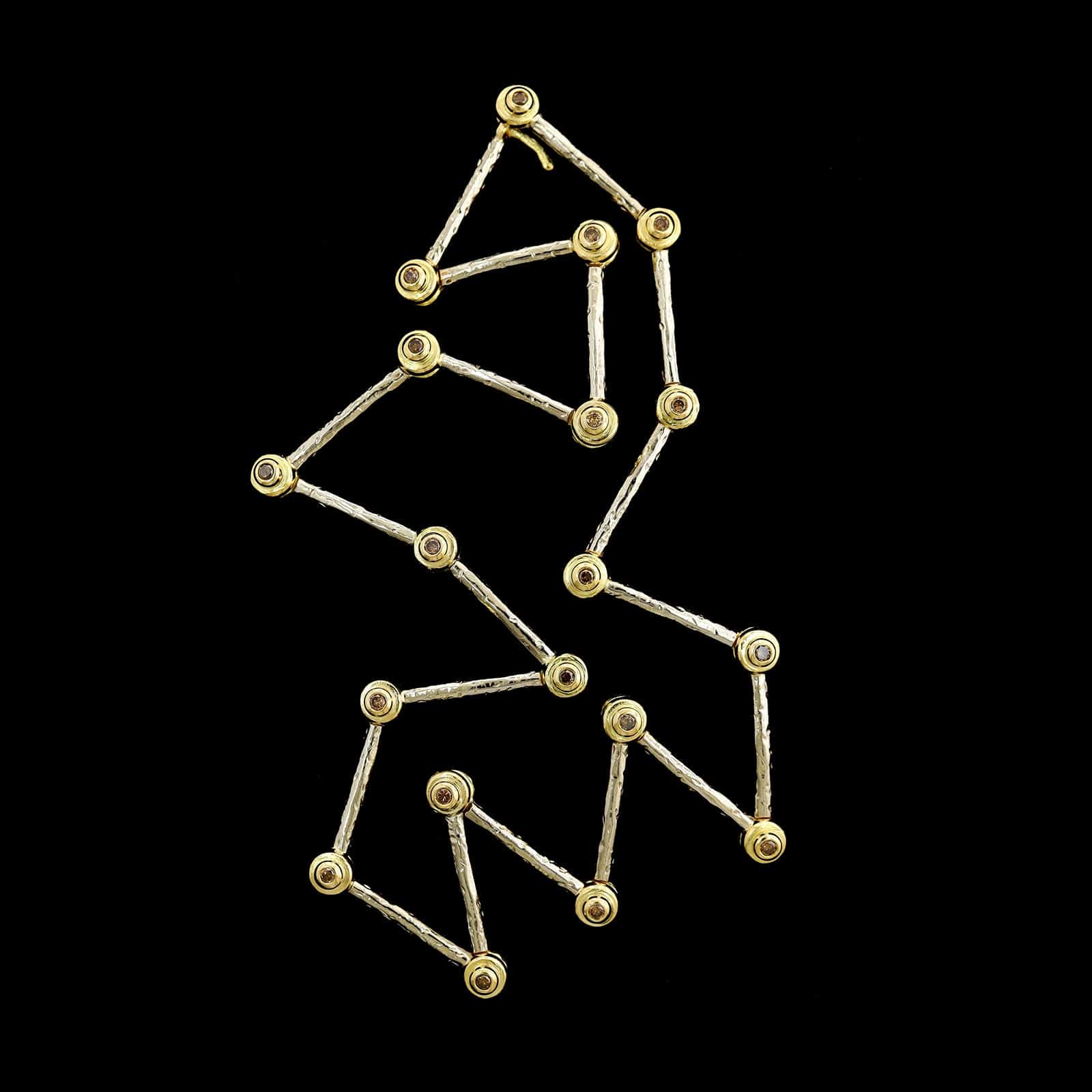 Hughes Bosca 18K Two-tone Gold Estate Cognac Diamond Necklace - Image 4