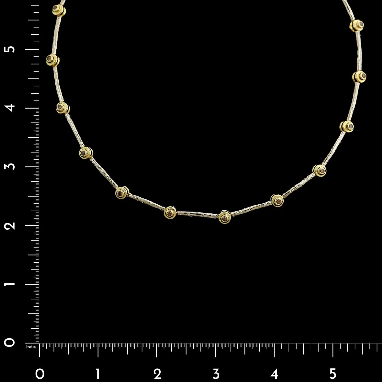 Hughes Bosca 18K Two-tone Gold Estate Cognac Diamond Necklace - Image 5