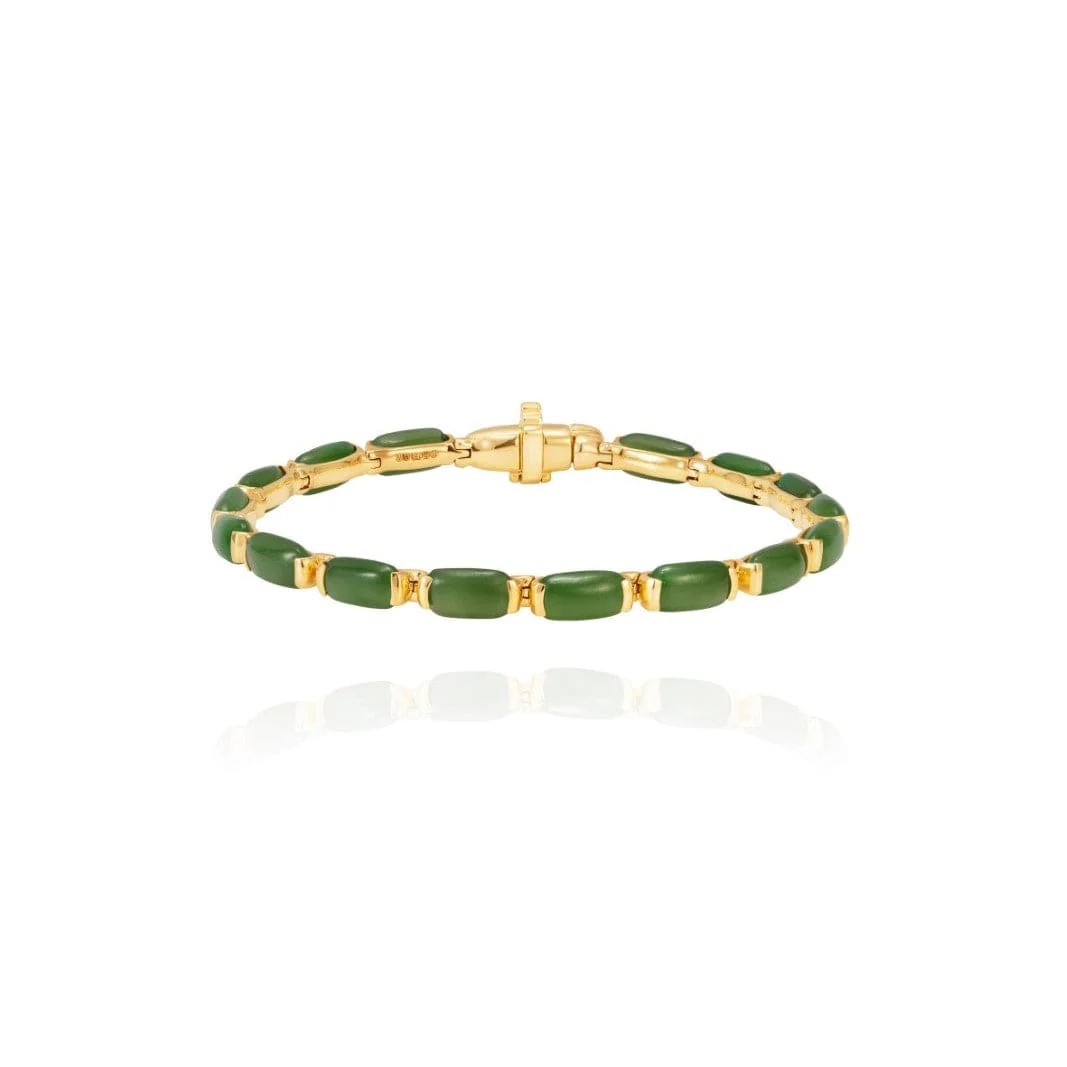 Fernando Jorge 18K Yellow Gold and Nephrite Jade Oblong Bracelet