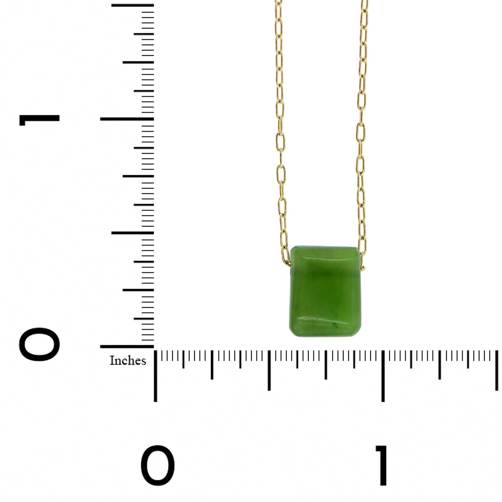 18K Yellow Gold Jade Choker Necklace - Image 3