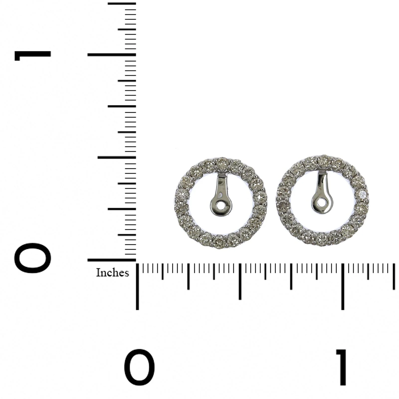 14K White Gold Round Diamond Halo Earring Jackets - Image 2