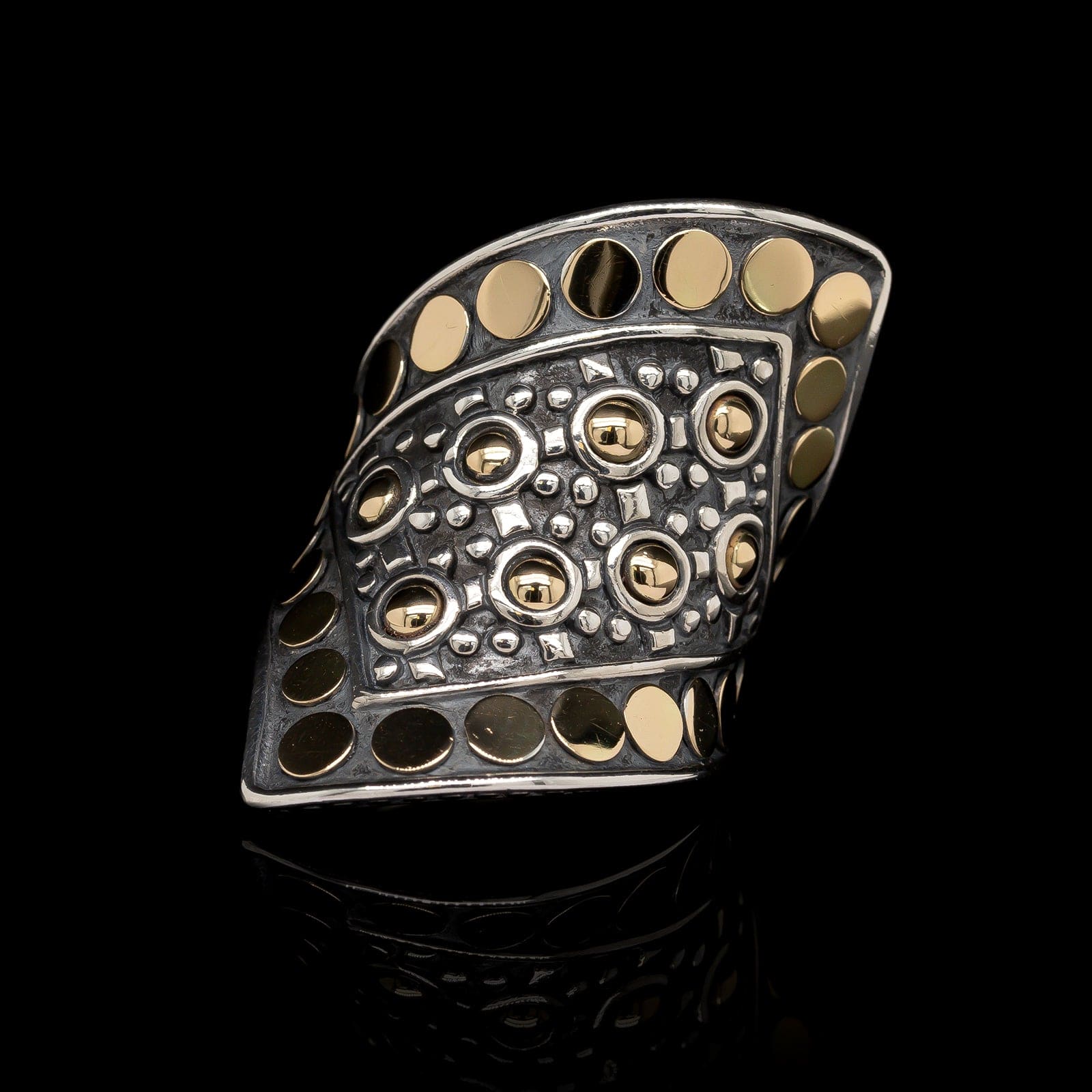 John Hardy Sterling Silver and 18K Yellow Gold Jaisalmer Dot Ring