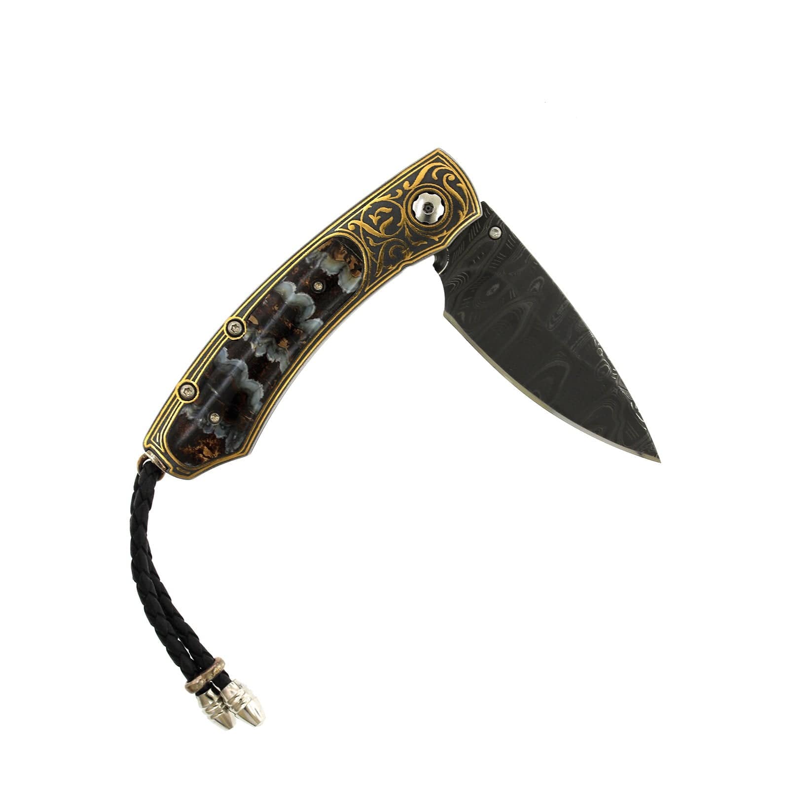 Damascus Steel 24K Gold Frame and Citrine Knife - Image 2