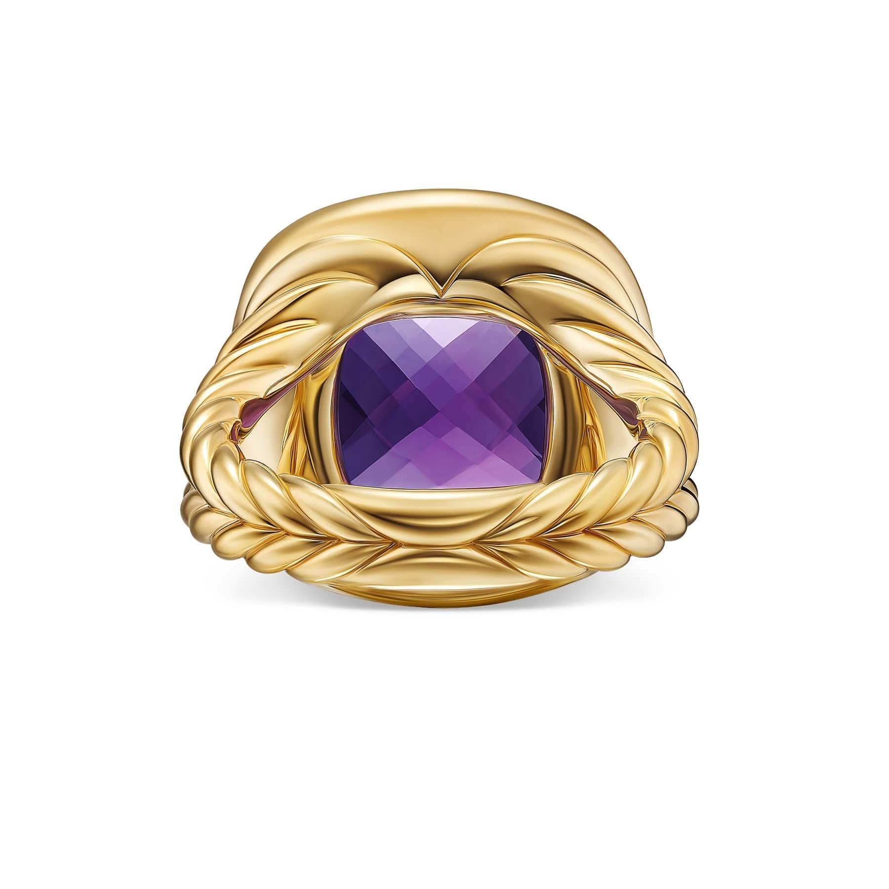 Albion® Ring 18K Yellow Gold with Amethyst and Diamonds, 11mm - Image 4