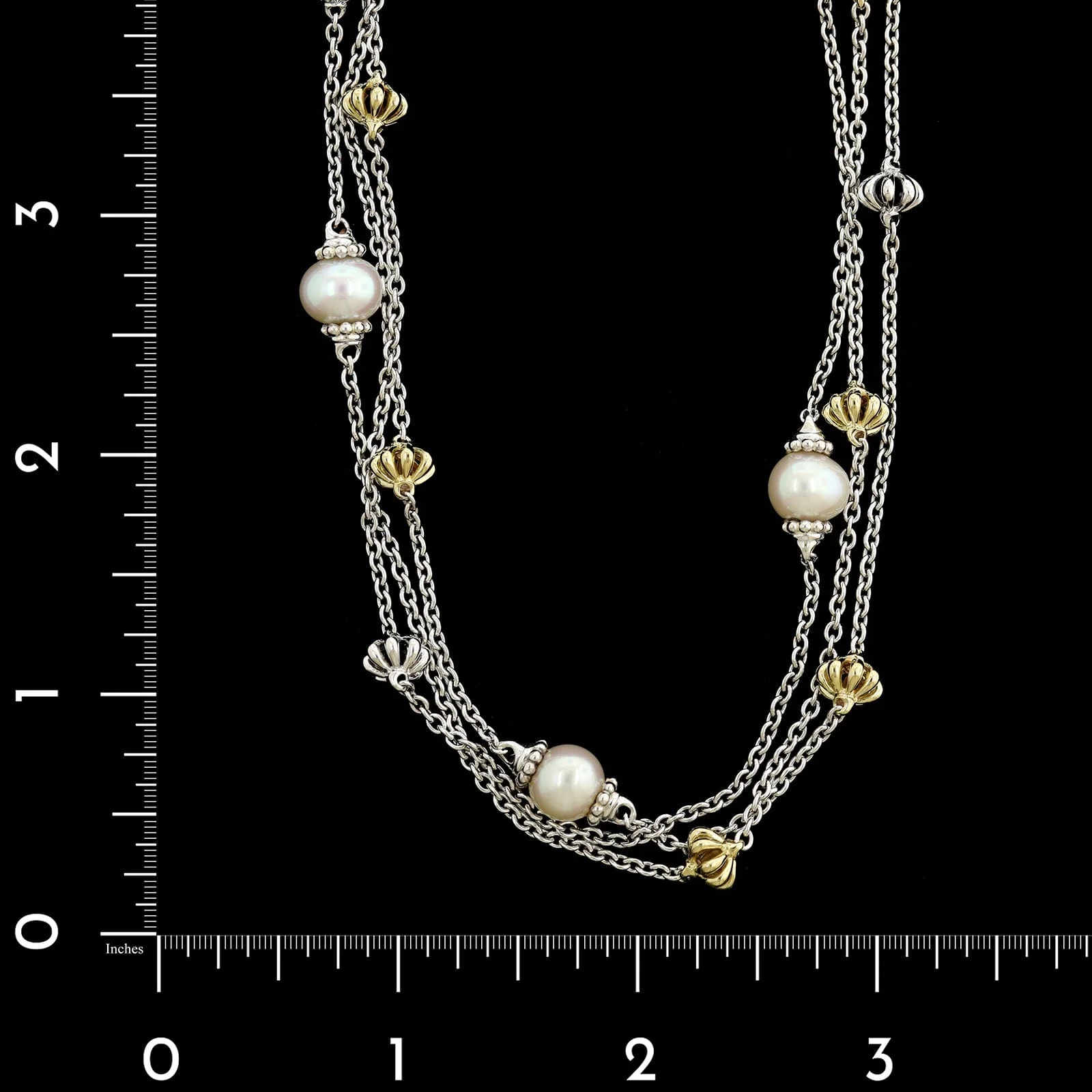 Lagos Sterling Silver and 18K Yellow Gold Estate Luna Birdcage Necklace - Image 3