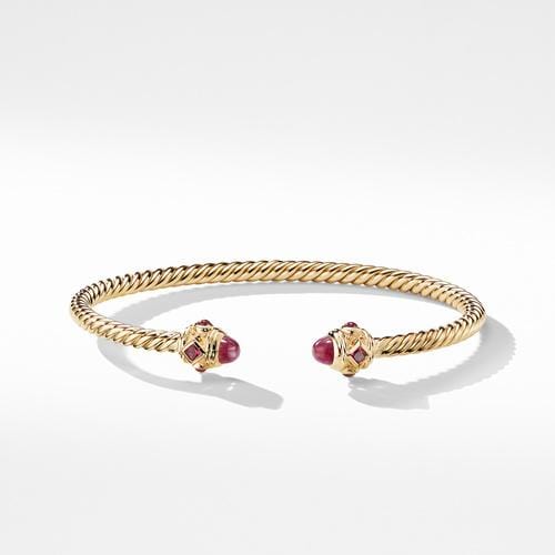 Renaissance Bracelet with Rubies in 18K Gold, 3.5mm - Image 2