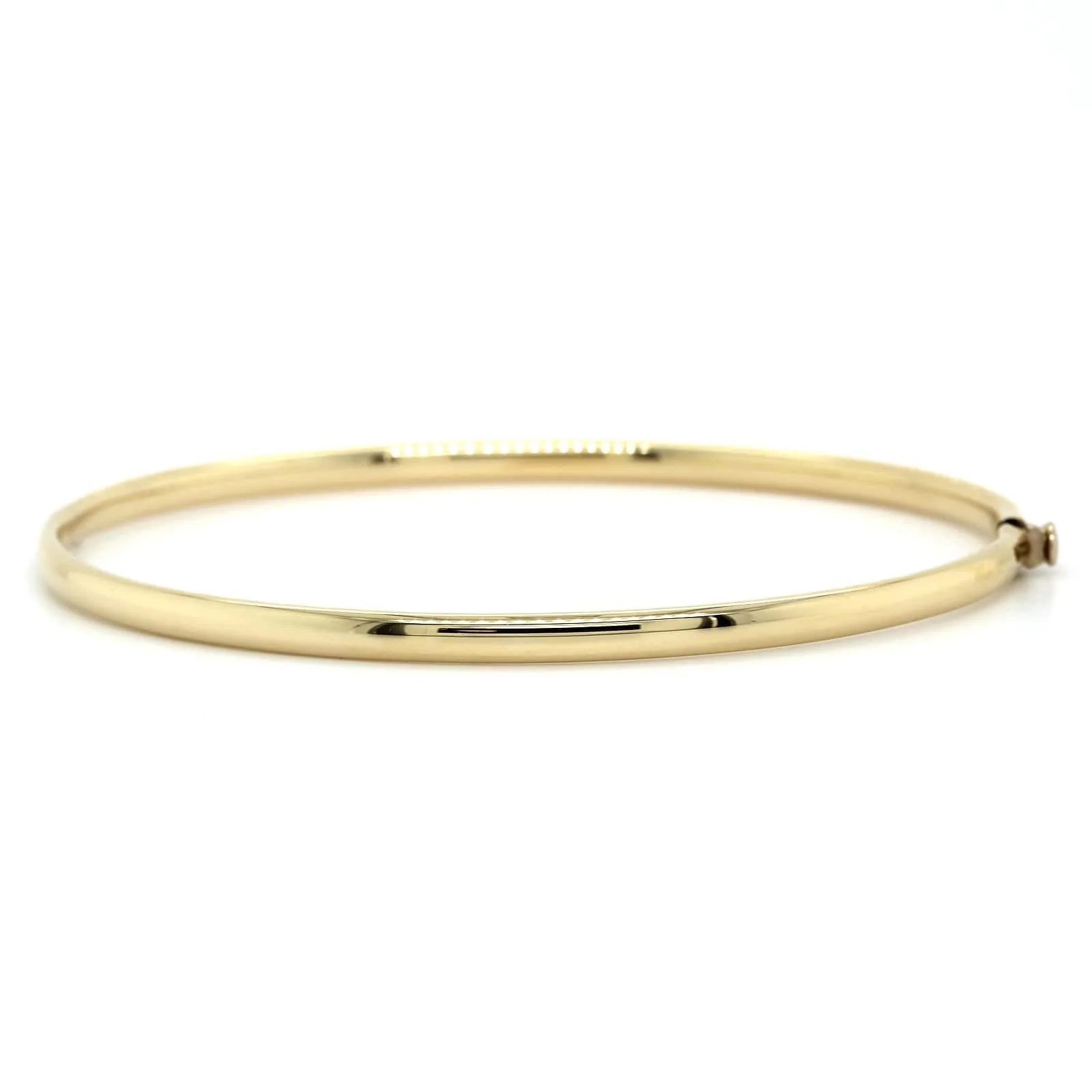 14K Yellow Gold Oval Hinged Bangle