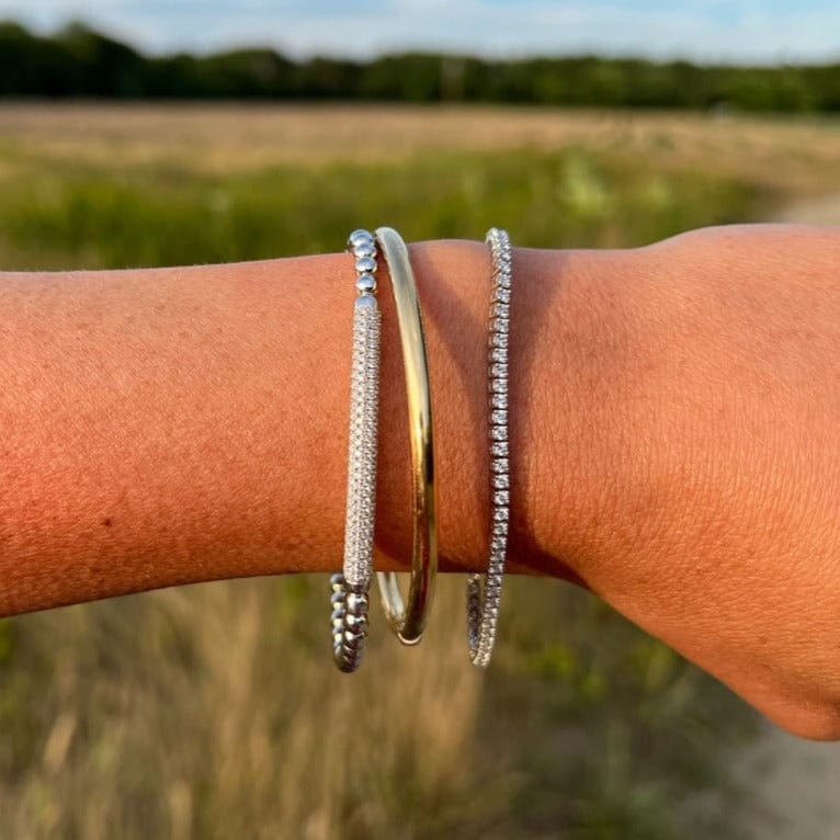 14K Yellow Gold Oval Hinged Bangle - Image 2