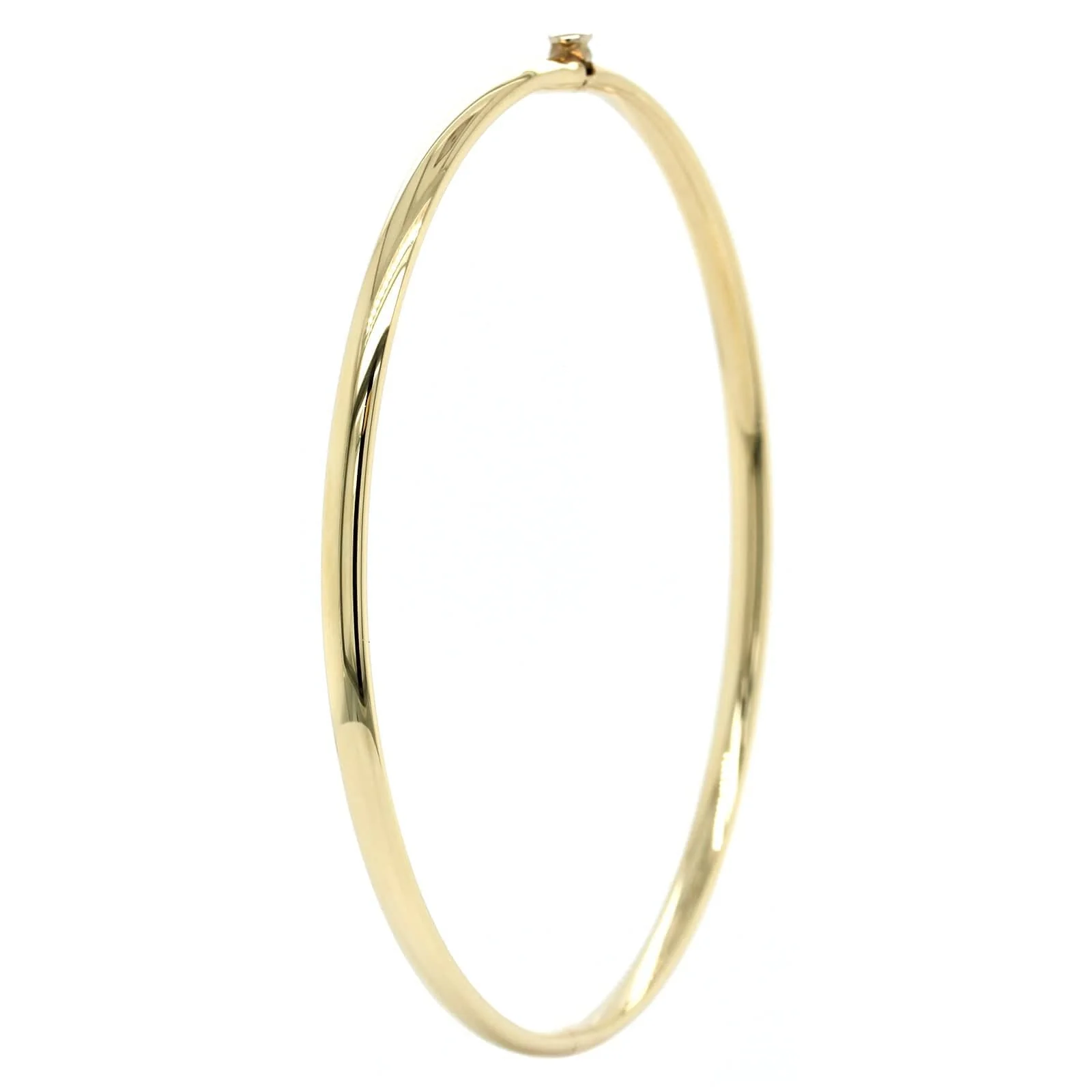 14K Yellow Gold Oval Hinged Bangle - Image 3