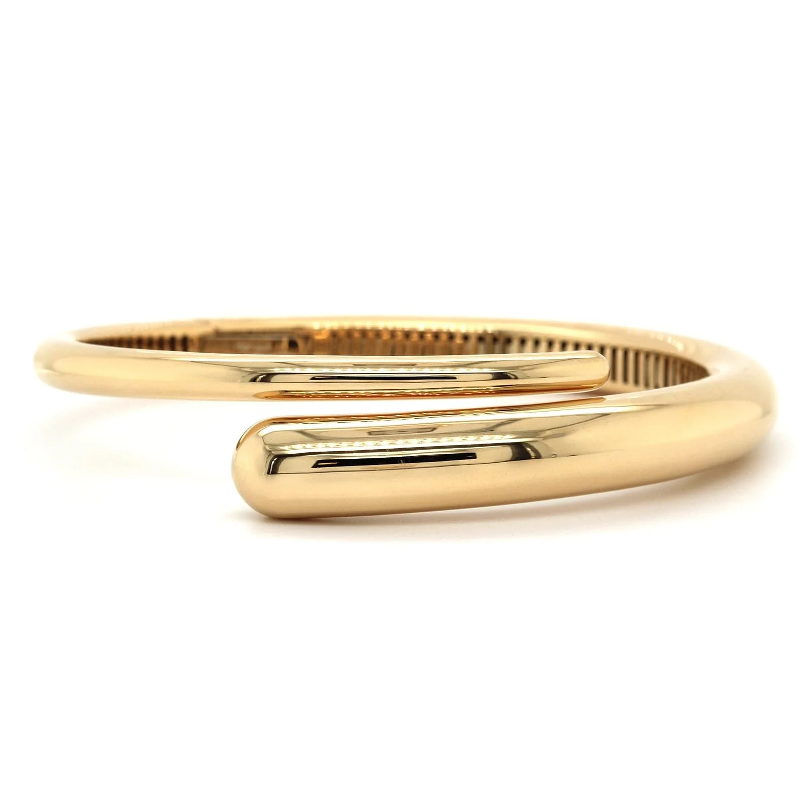 18K Yellow Gold Crossover Polished Bangle Bracelet
