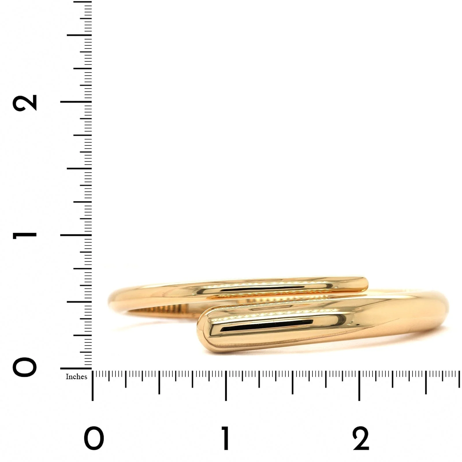 18K Yellow Gold Crossover Polished Bangle Bracelet - Image 3