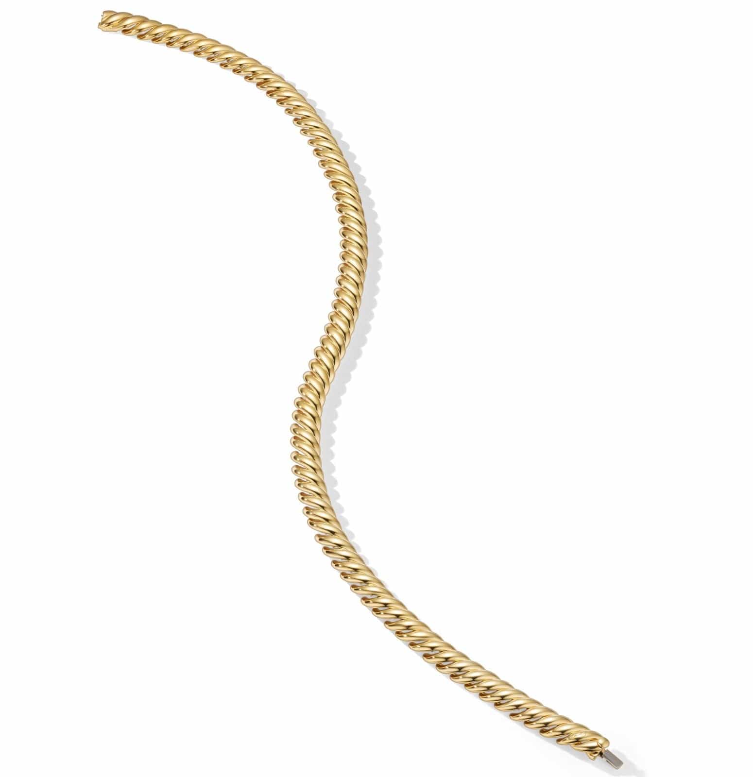 Sculpted Cable Double Wrap Bracelet in 18K Yellow Gold, 8.5mm - Image 3