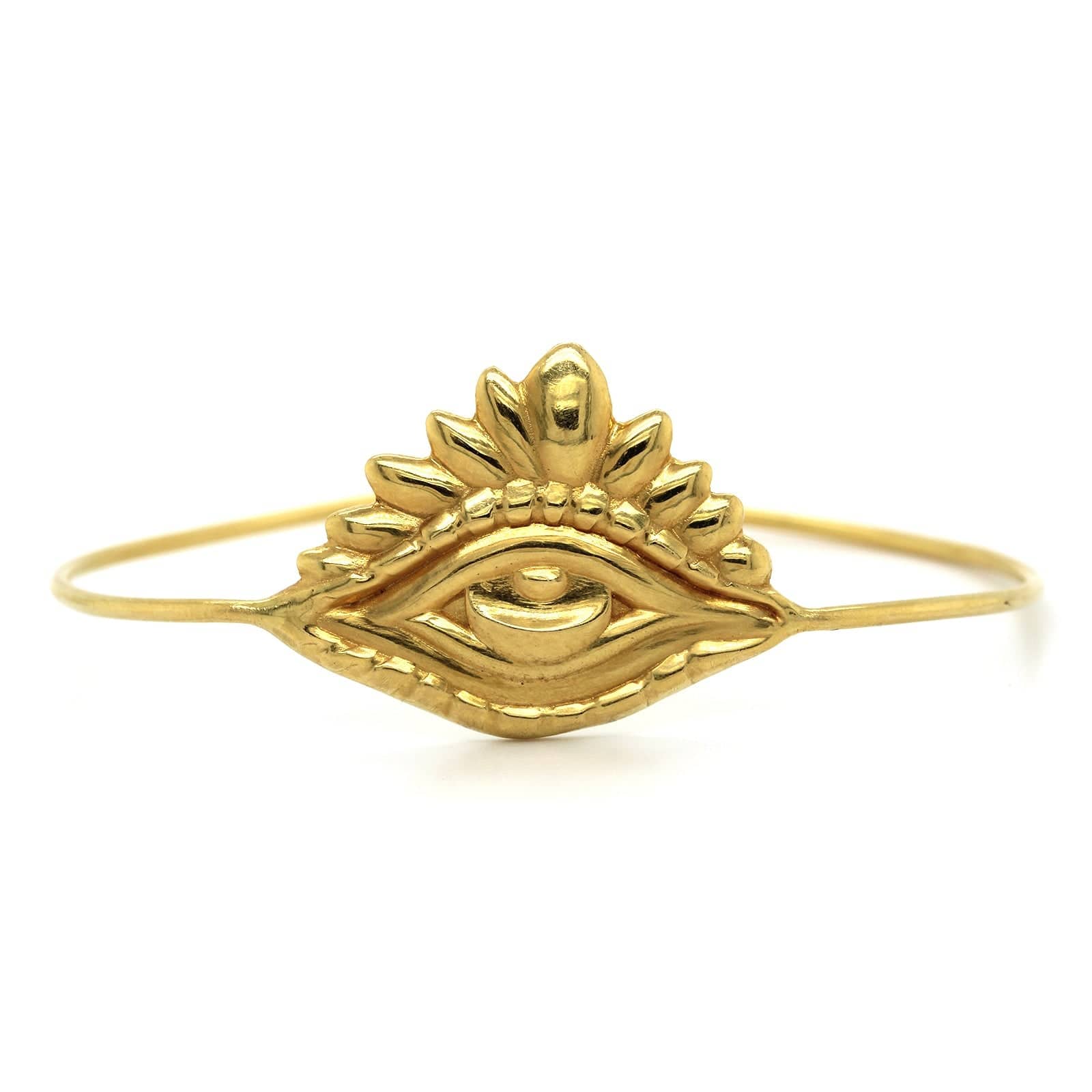 Christina Alexiou 18K Yellow Gold Evil Eye Bangle Bracelet