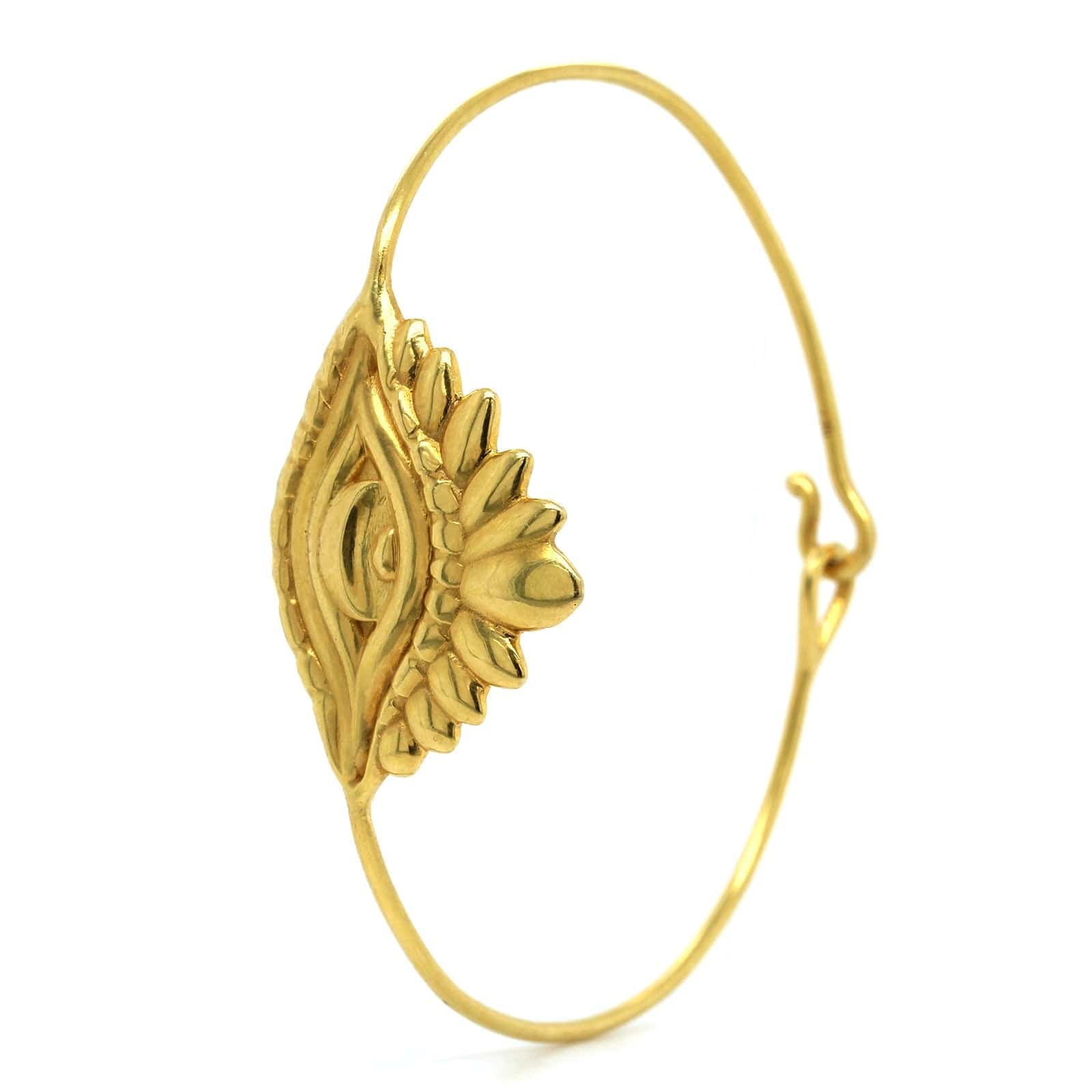 Christina Alexiou 18K Yellow Gold Evil Eye Bangle Bracelet - Image 3