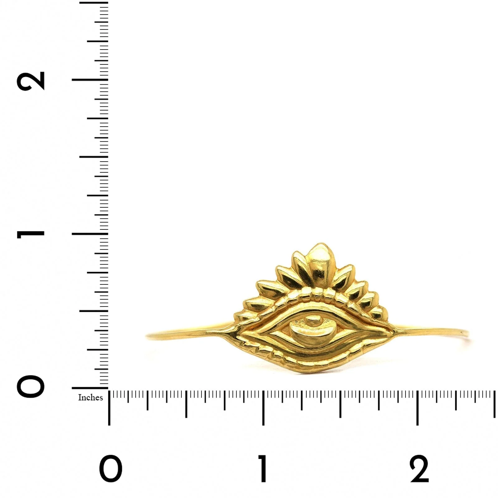 Christina Alexiou 18K Yellow Gold Evil Eye Bangle Bracelet - Image 4