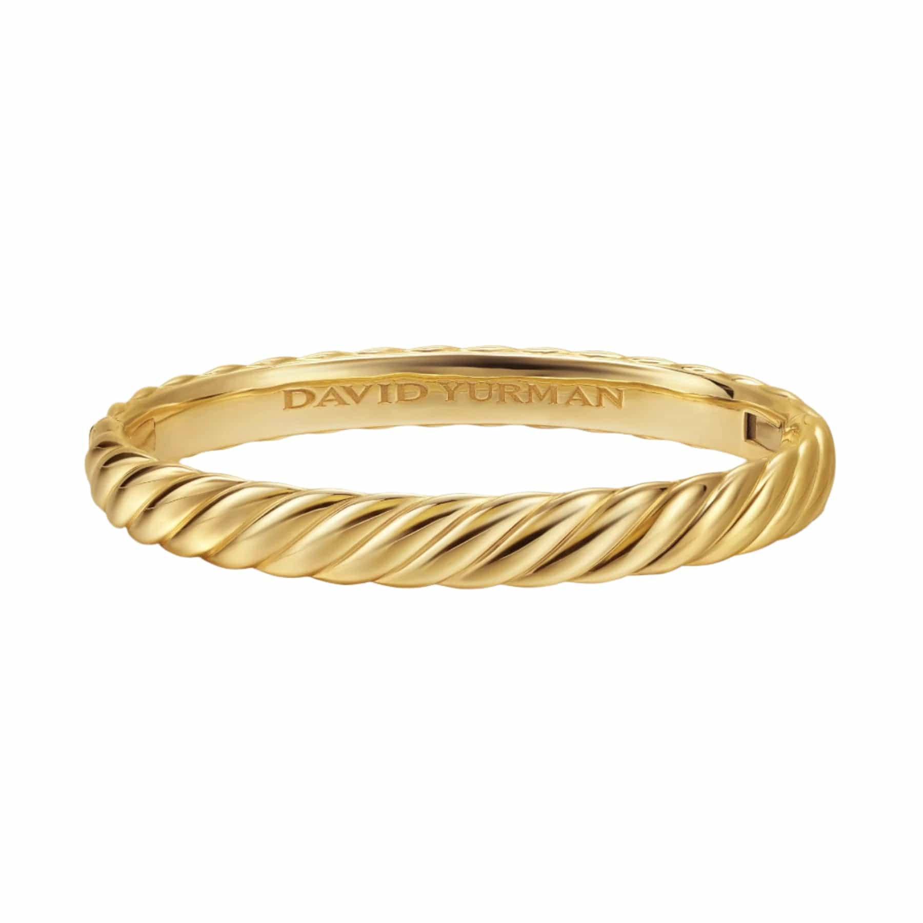 Sculpted Cable Bangle Bracelet 18K Yellow Gold, 8mm - Image 4