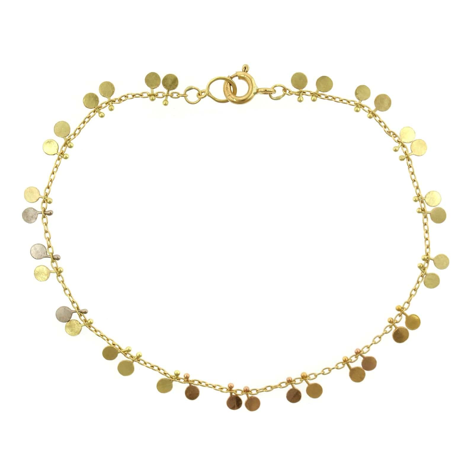 18K Tri-Color Dotted Bracelet - Image 4
