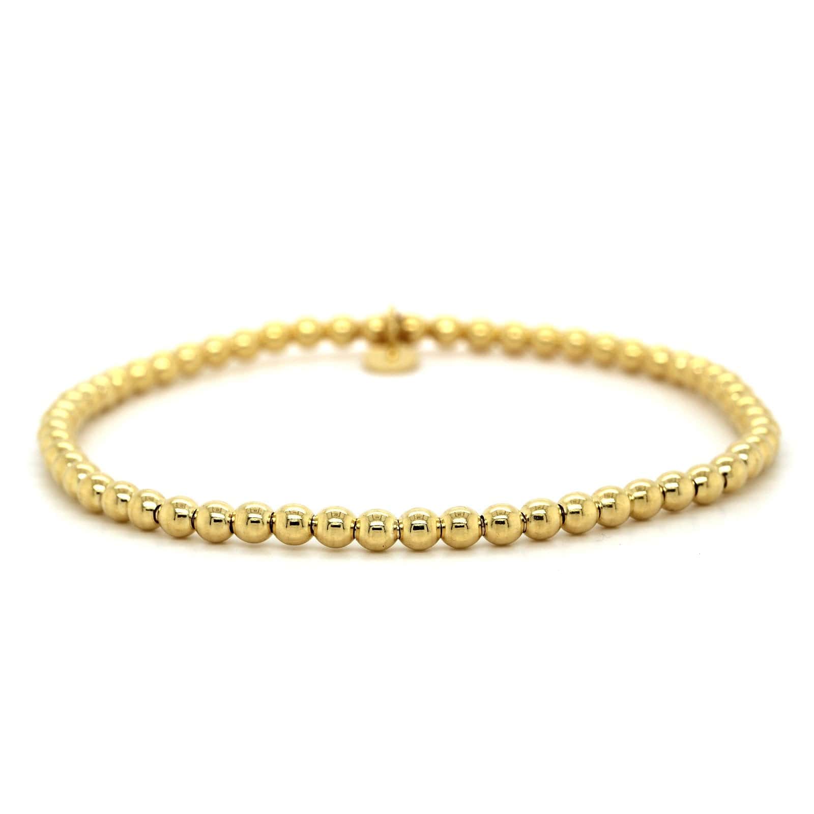 14K Yellow Gold Stretch Bead Bracelet