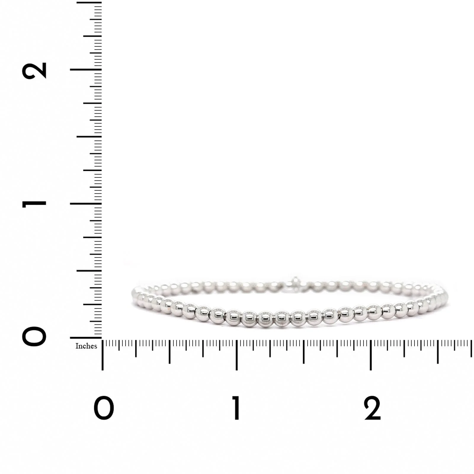 14K White Gold Stretch Bead Bracelet - Image 4