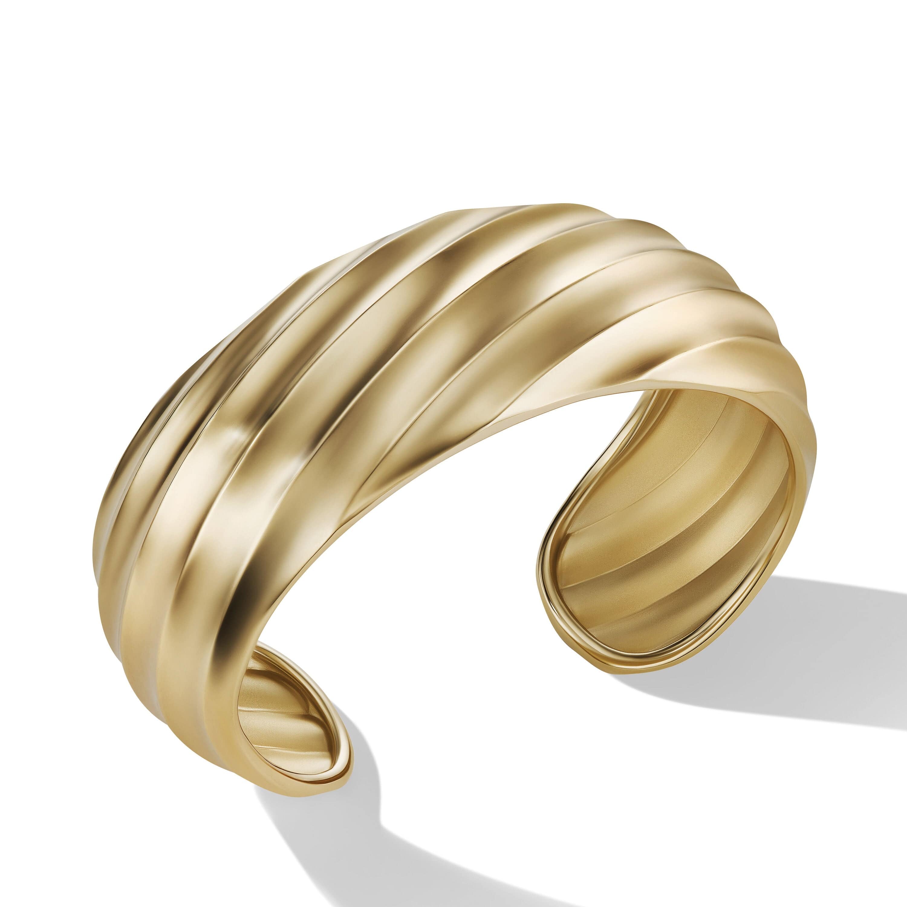 Cable Edge Cuff Bracelet in Recycled 18K Yellow Gold - Image 2