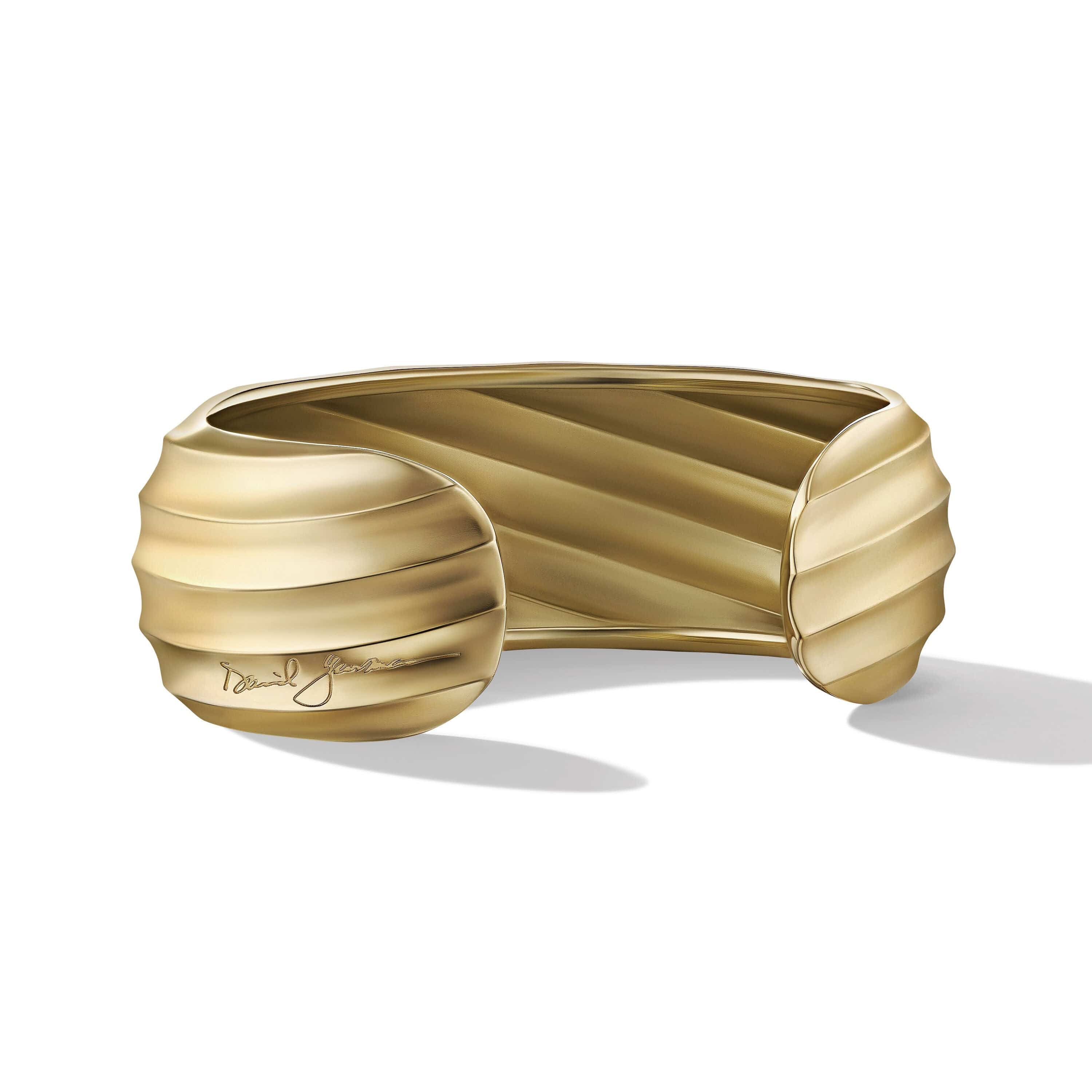 Cable Edge Cuff Bracelet in Recycled 18K Yellow Gold - Image 3