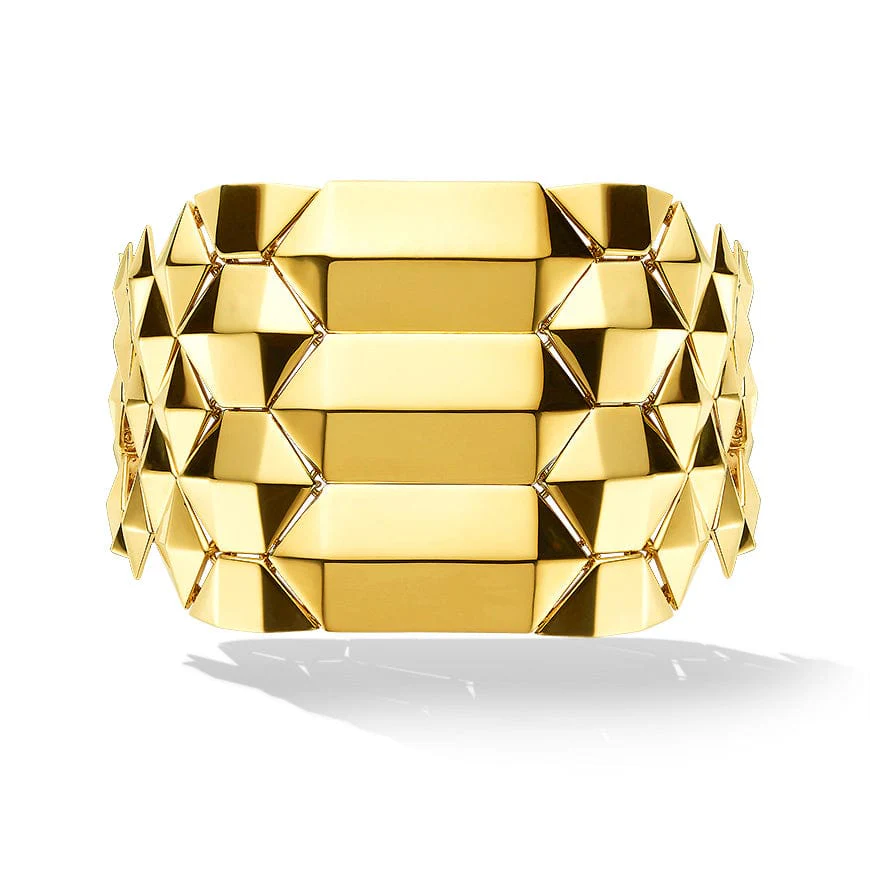 CADAR 18K Yellow Gold Geometric Link Python Bracelet - Image 3