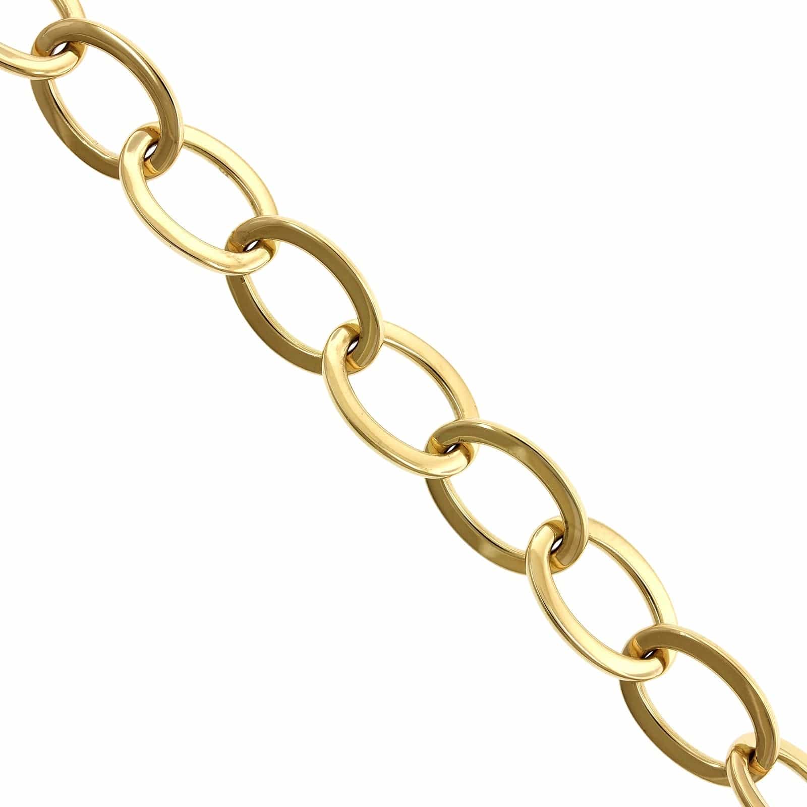 18K Yellow Gold Oval Link Bracelet - Image 2