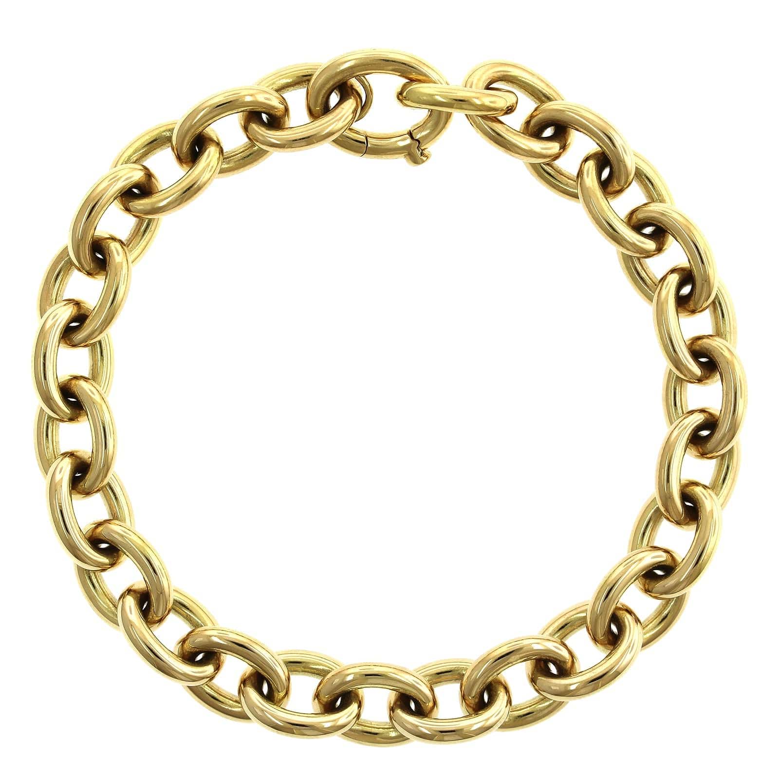 18K Yellow Gold Rolo Link Bracelet