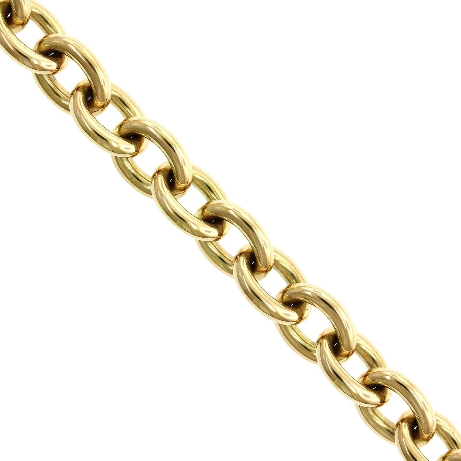 18K Yellow Gold Rolo Link Bracelet - Image 2