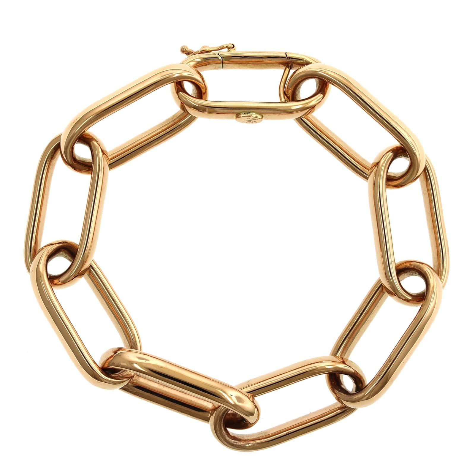 18K Yellow Gold Elongated Square Link Bracelet