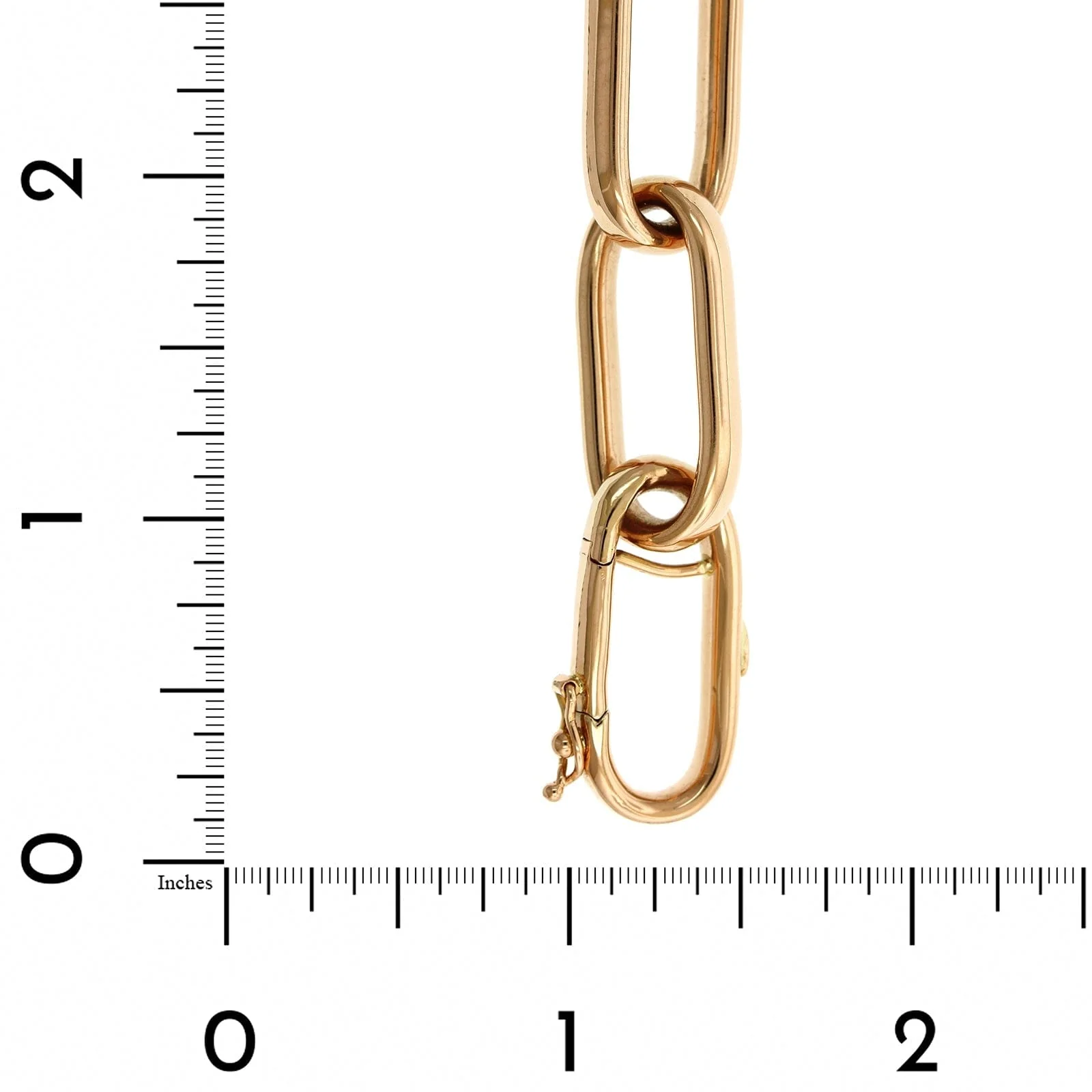 18K Yellow Gold Elongated Square Link Bracelet - Image 3