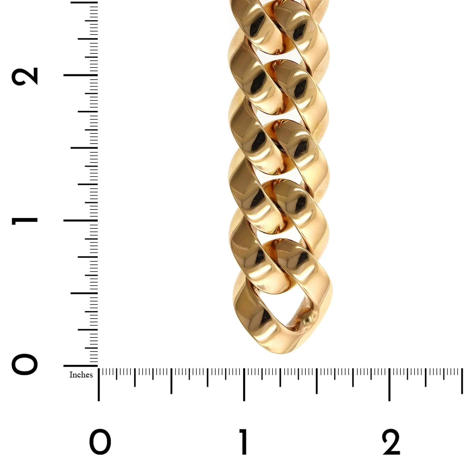 18K Rose Gold Wide Flat Link Bracelet - Image 3
