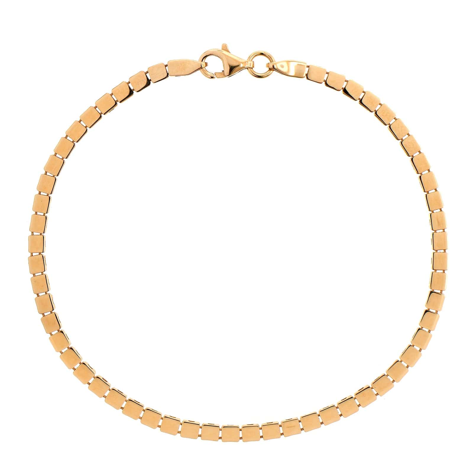 14K Yellow Gold Square Link Bracelet