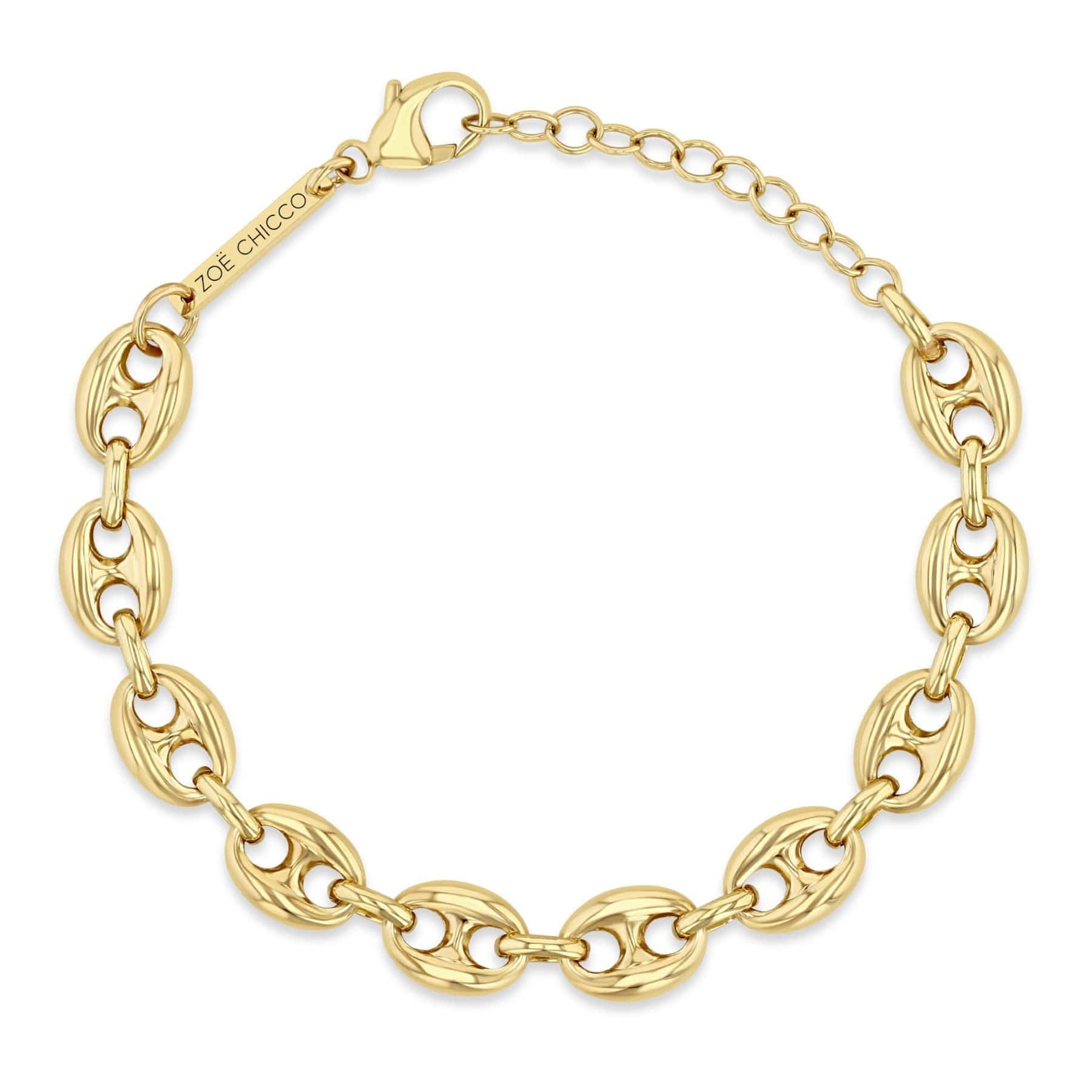 Zoe Chicco 14K Yellow Gold Large Puffed Mariner Chain Bracelet - Image 2