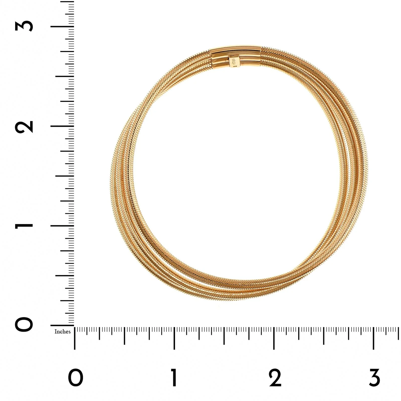 14K Yellow Gold 3 Row Stretch Bracelet - Image 3