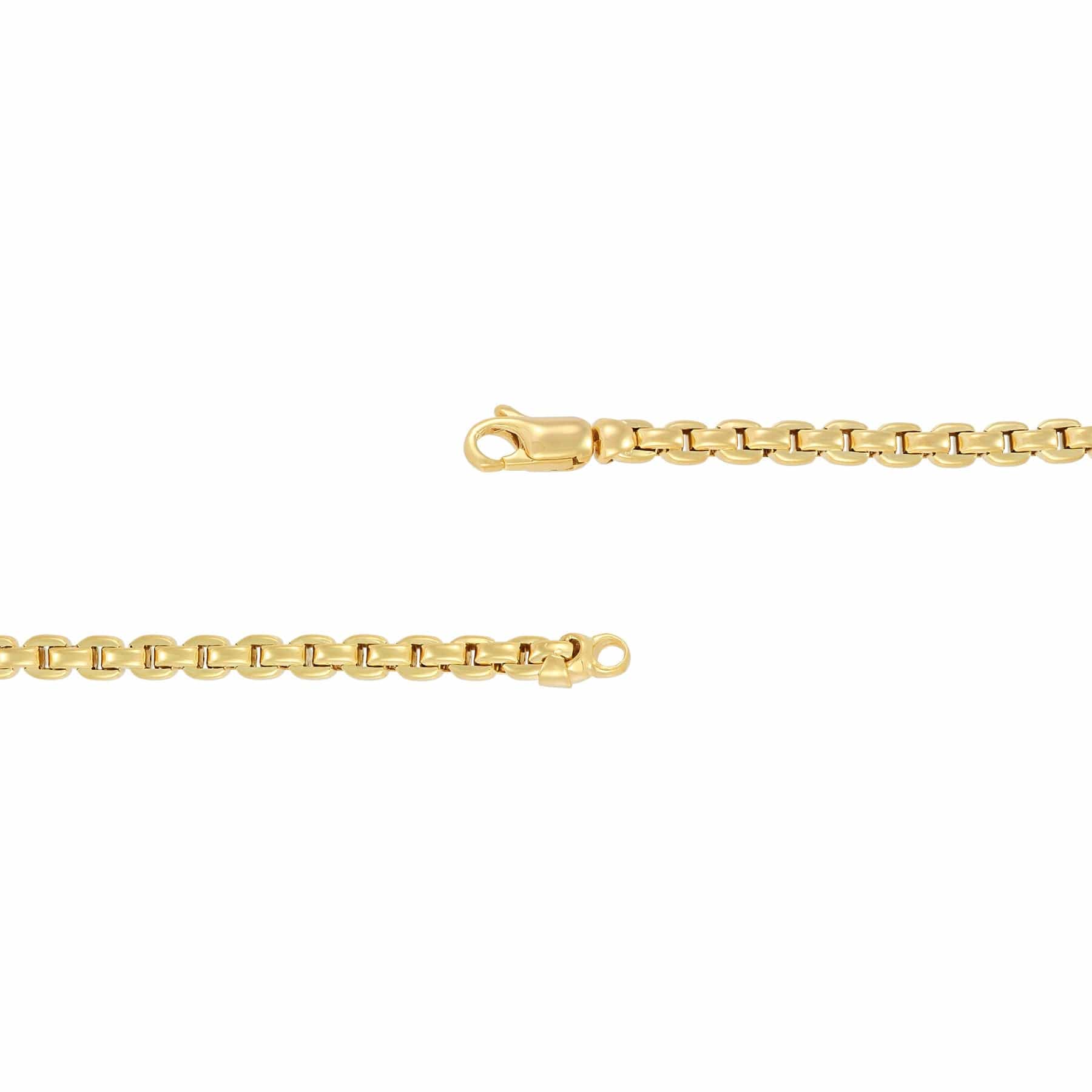 14K Yellow Gold Box Chain Bracelet - Image 2