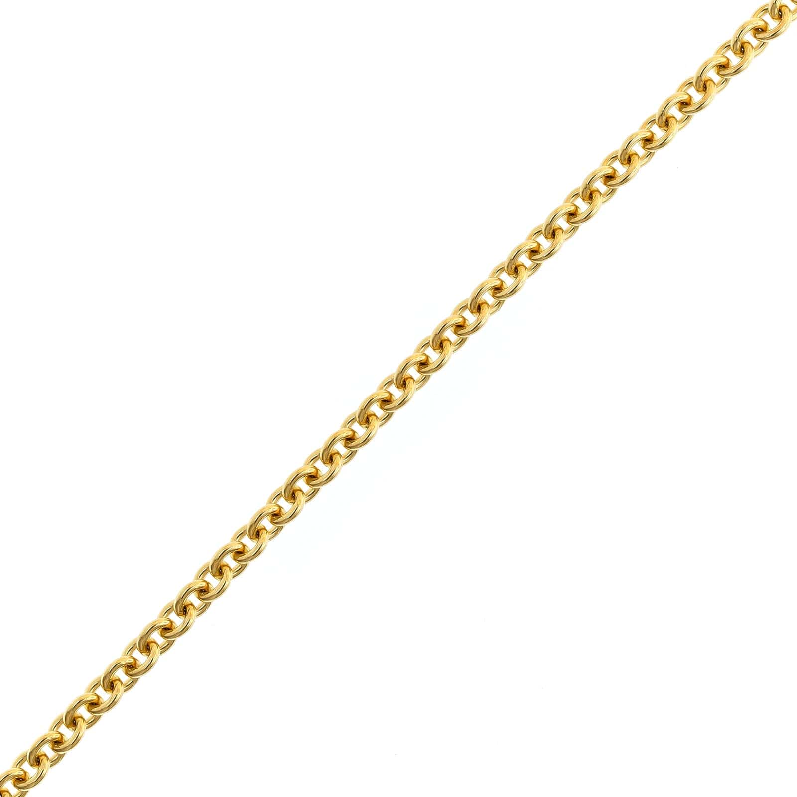 18K Yellow Gold Round Cable Chain Bracelet - Image 2