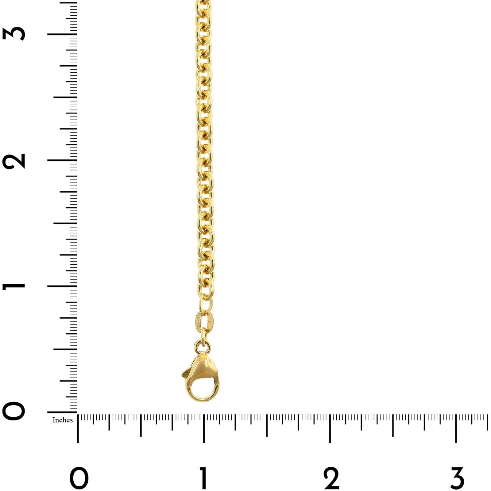 18K Yellow Gold Round Cable Chain Bracelet - Image 3