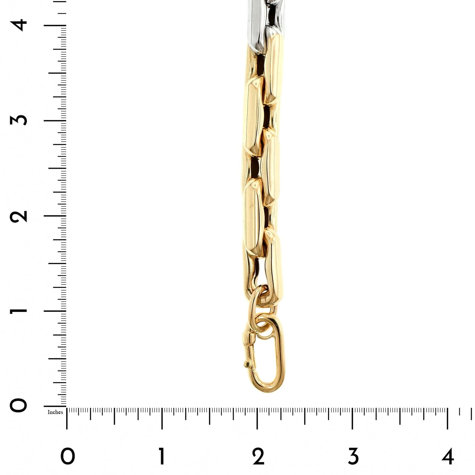 Lauren Rubinski 14K Yellow & White Gold Oval Medium Link Bracelet - Image 3