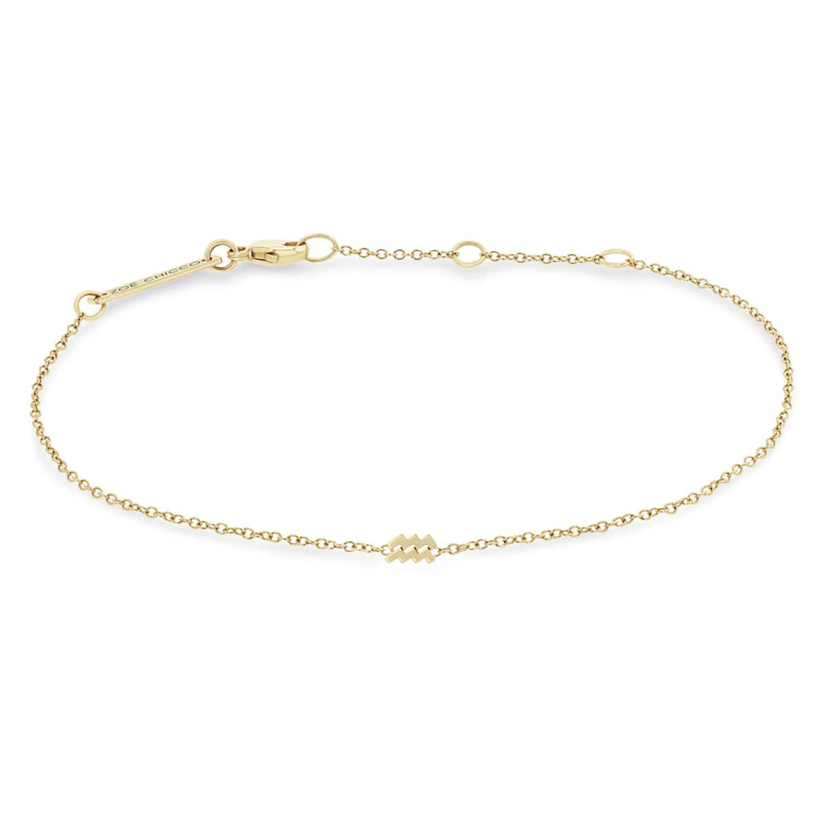 Zoe Chicco 14K Yellow Gold Itty Bitty Aquarius Zodiac Bracelet
