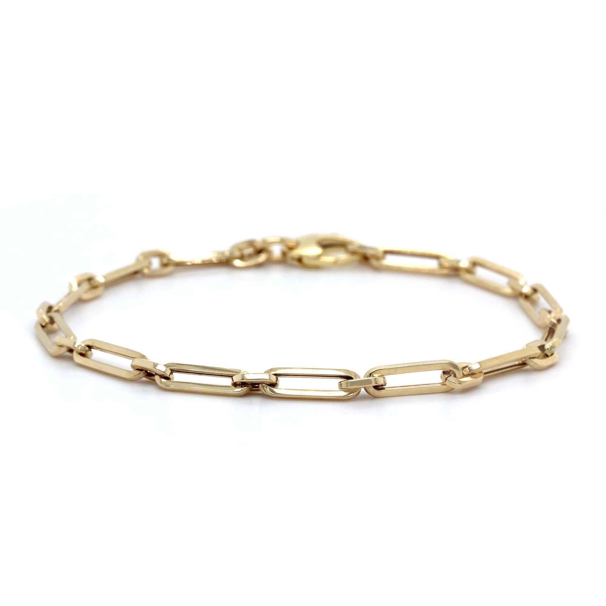 14K Yellow Gold Paperclip Chain Bracelet - Image 5