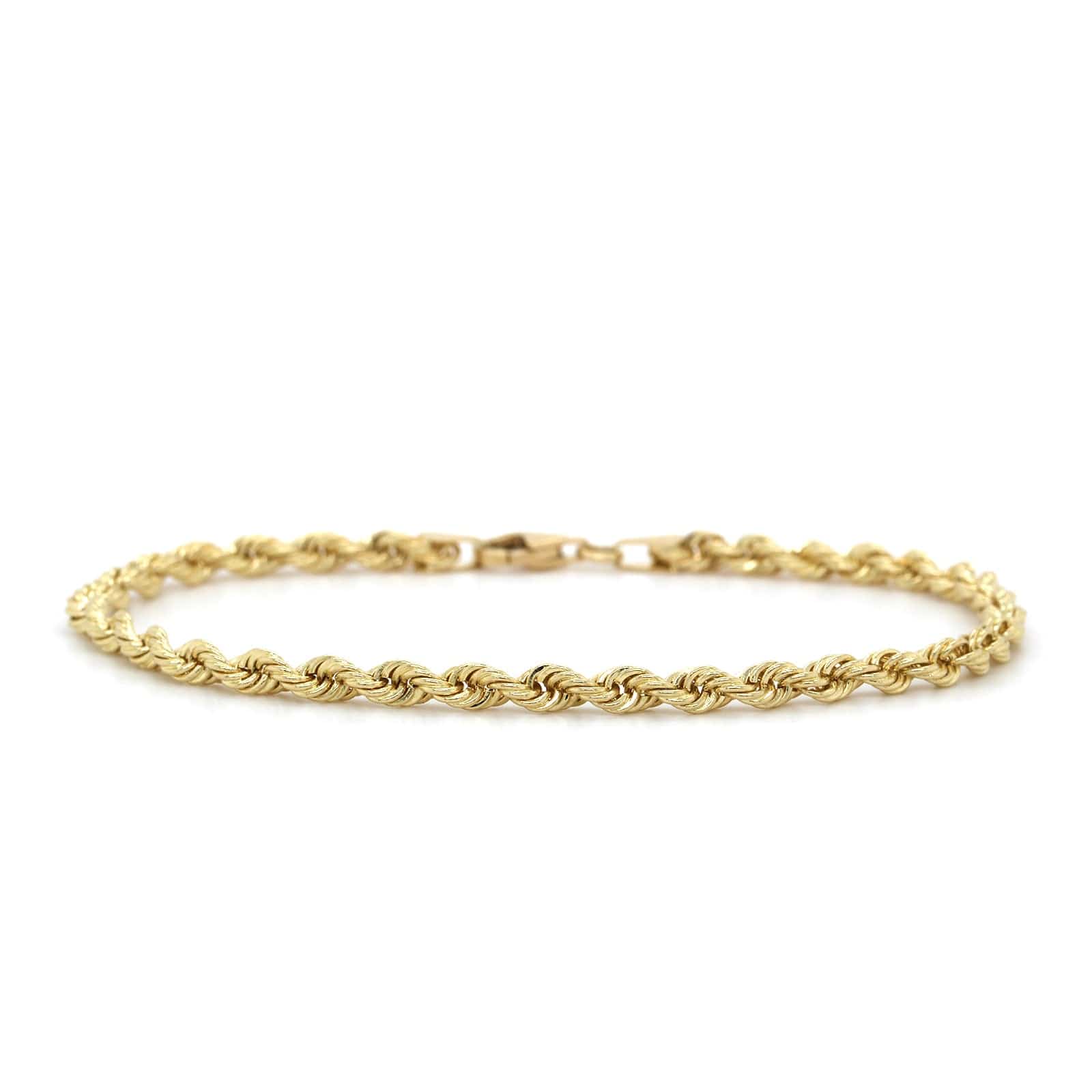 14K Yellow Gold Solid Rope Bracelet - Image 4