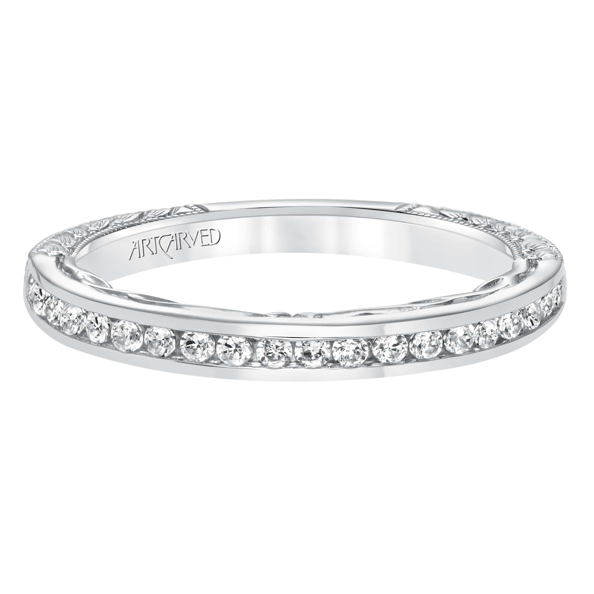 18K White Gold Channel Set Diamond Band