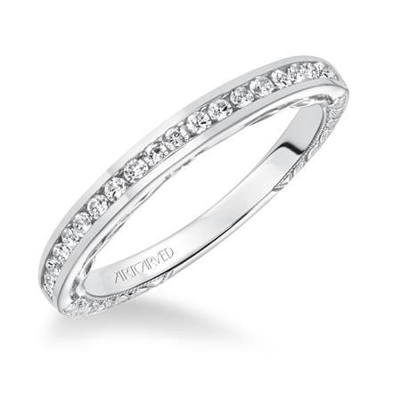 18K White Gold Channel Set Diamond Band - Image 2