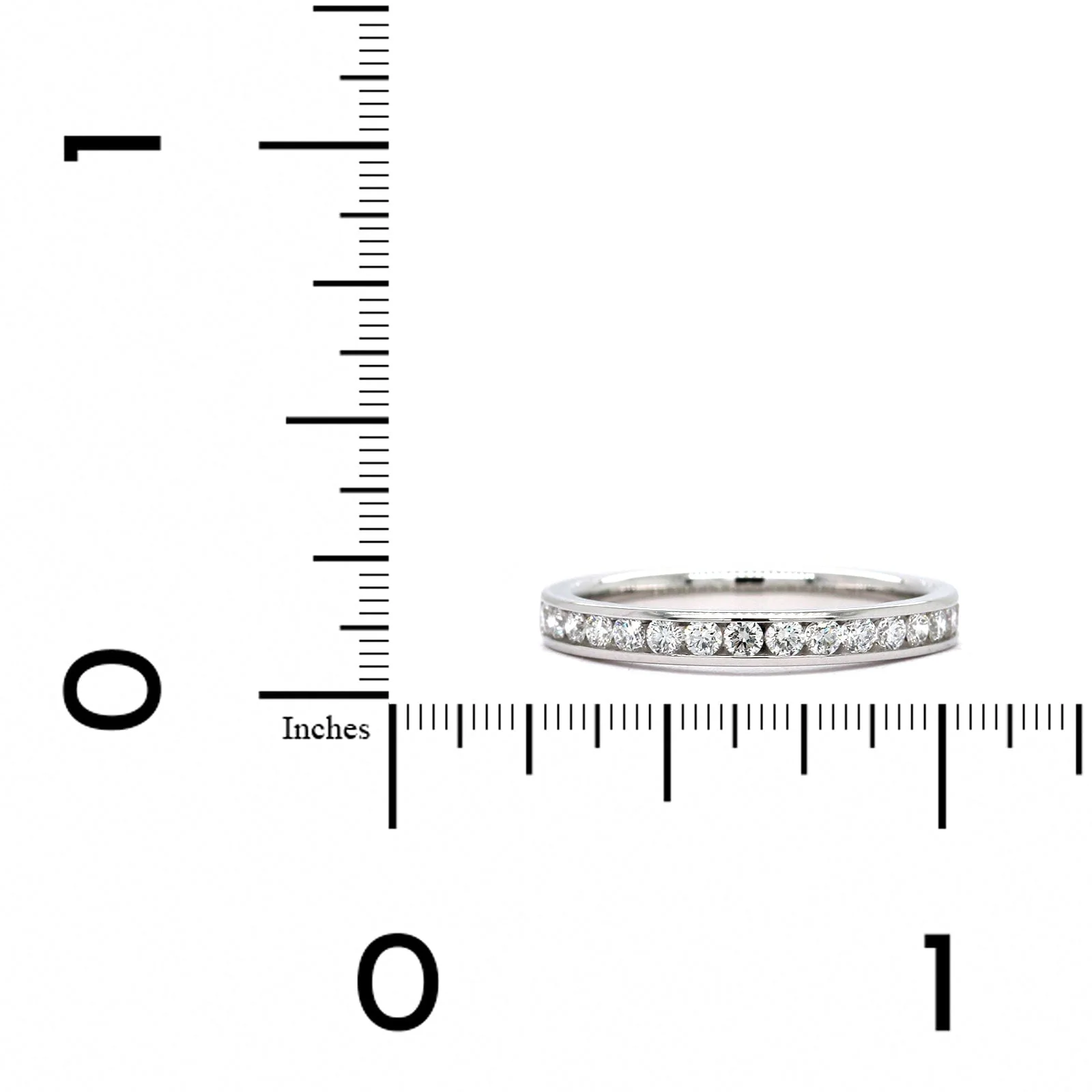 18K White Gold Diamond Channel Set Wedding Ring - Image 3